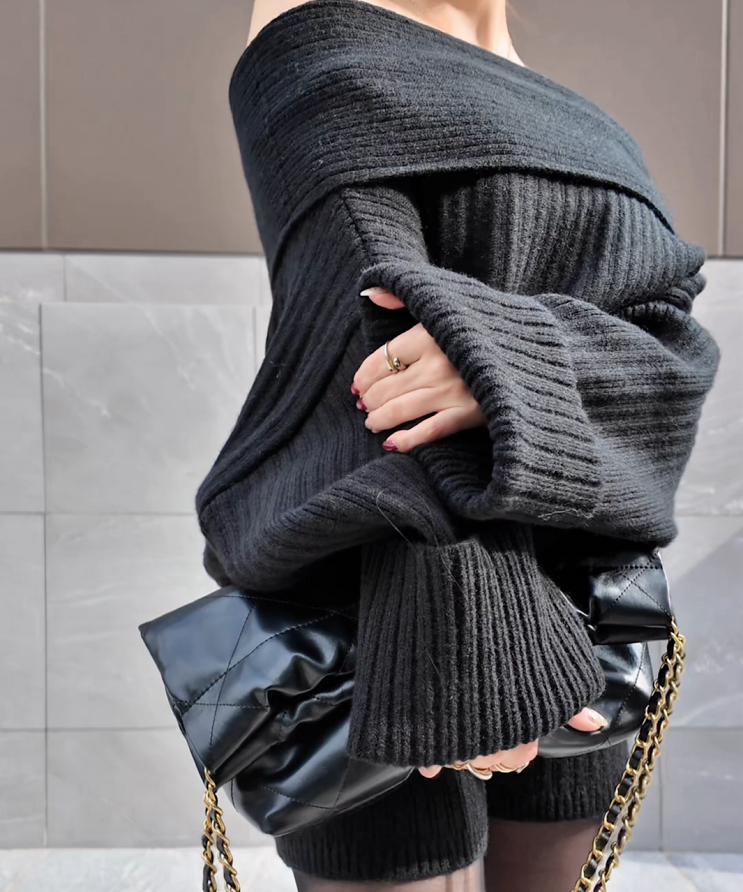 【一部予約商品】オフショルオーバートップス&パンツセット