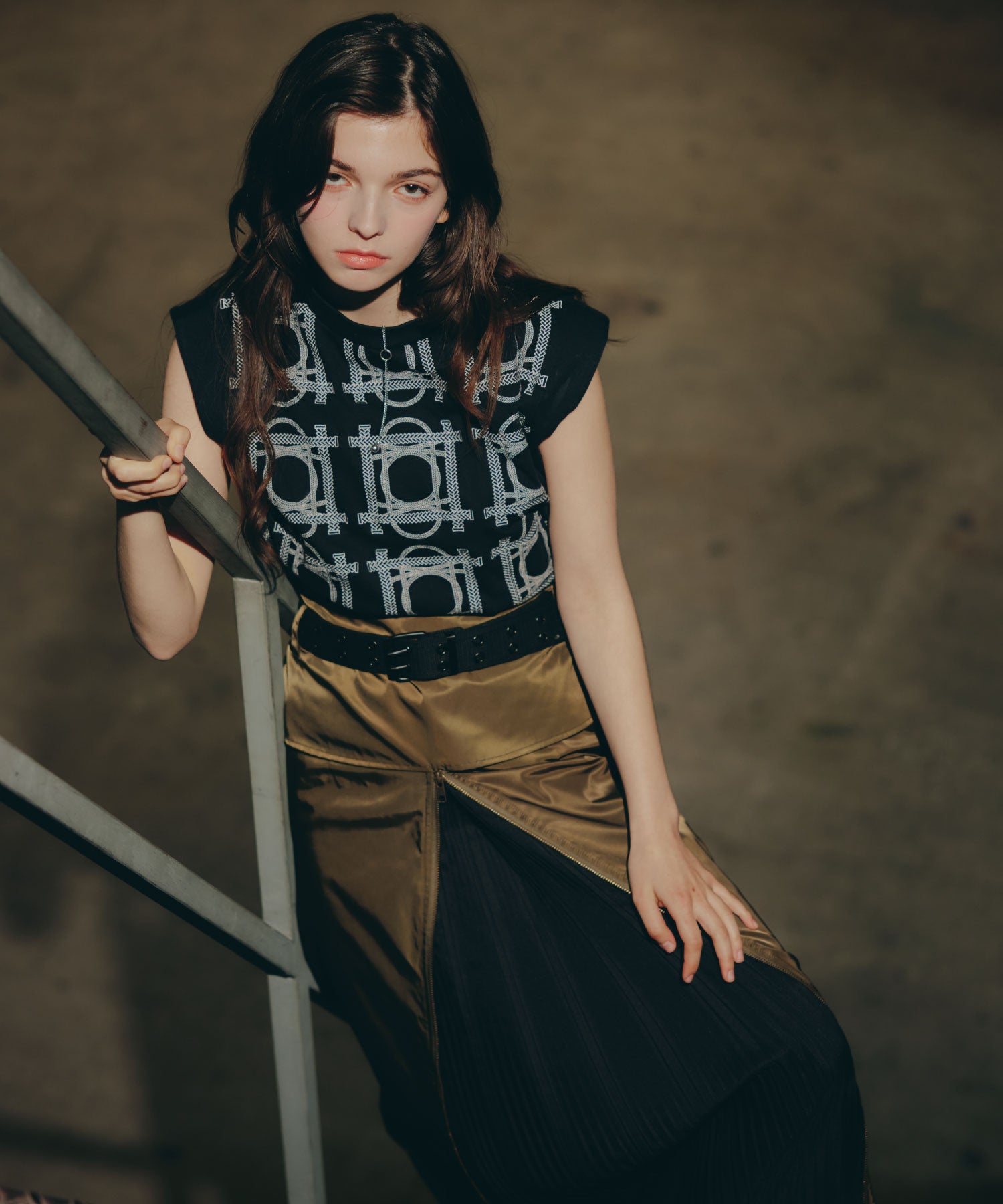 Pleat Shift Skirt/プリーツシフトスカート