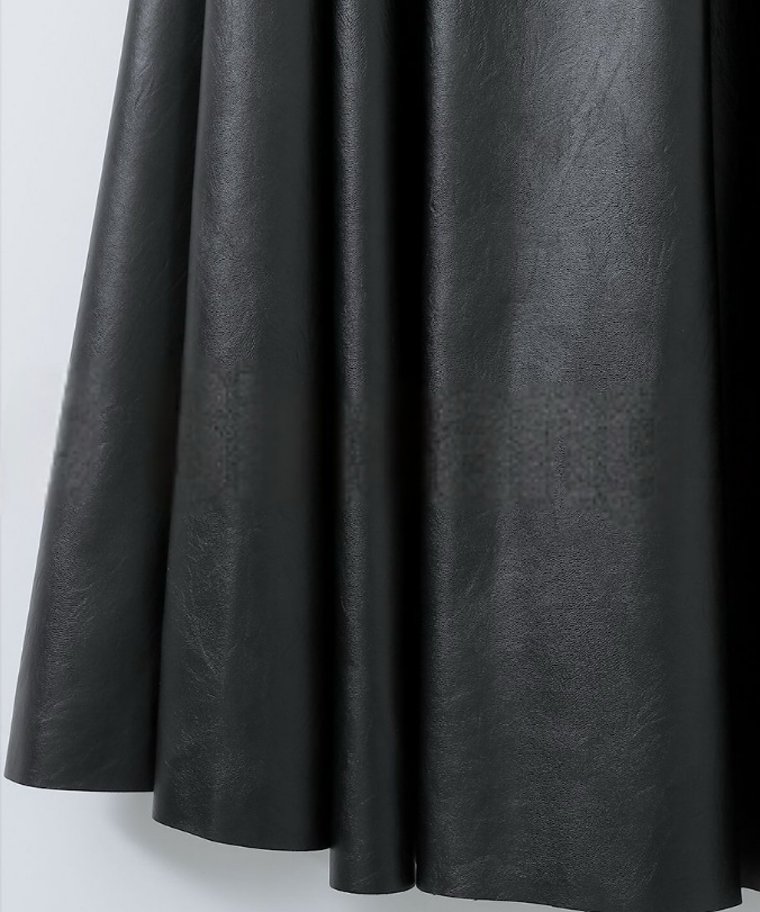 【一部通常販売】ヘップバーン エコレザーロングフレアスカート