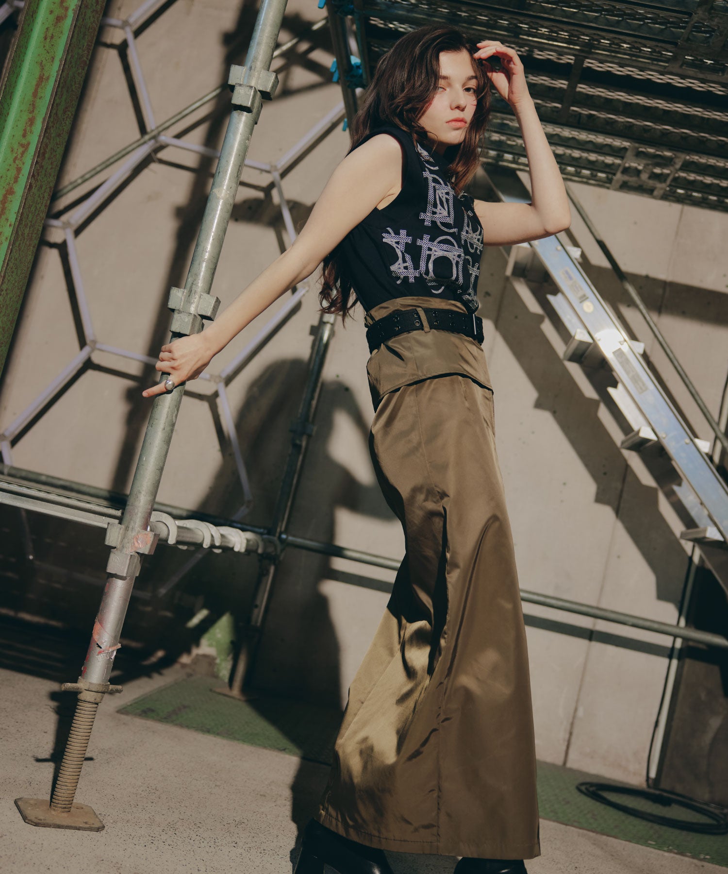Pleat Shift Skirt/プリーツシフトスカート