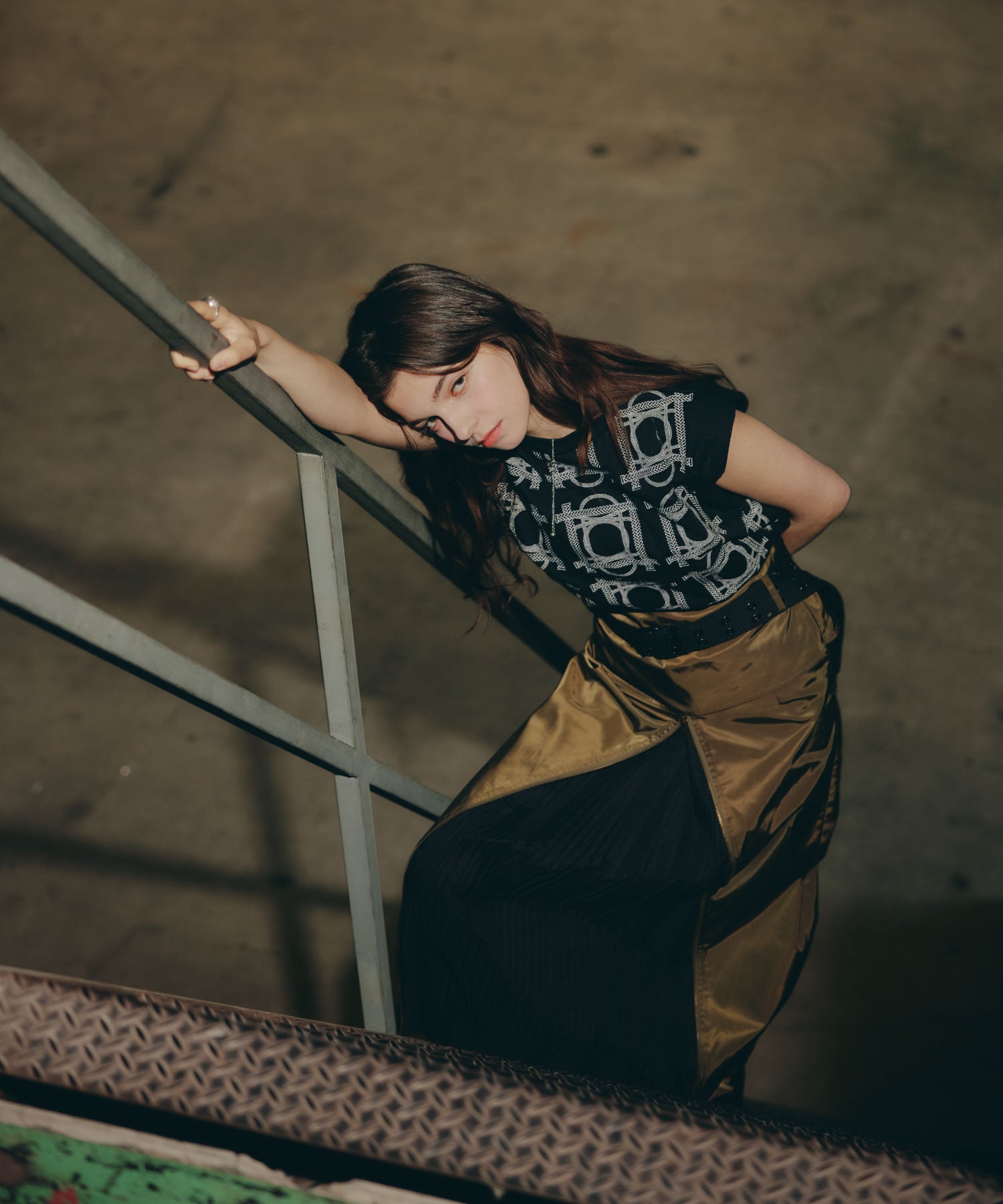Pleat Shift Skirt/プリーツシフトスカート