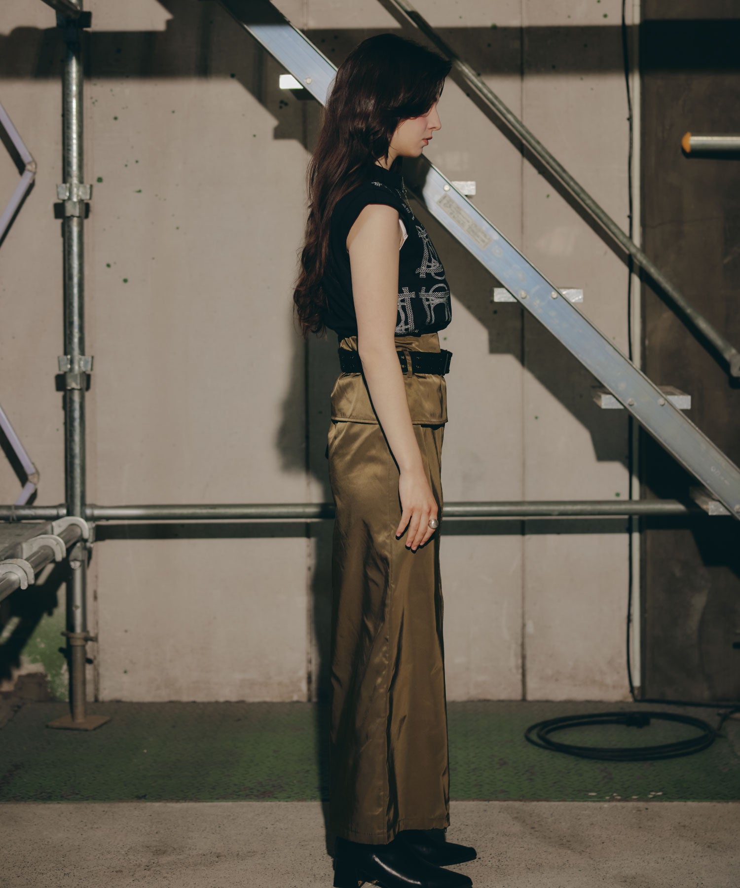Pleat Shift Skirt/プリーツシフトスカート