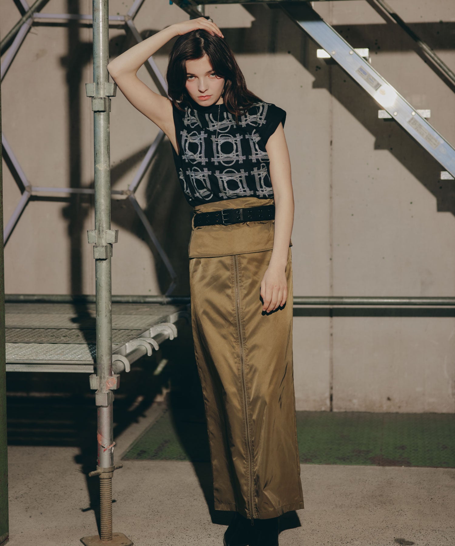 Pleat Shift Skirt/プリーツシフトスカート