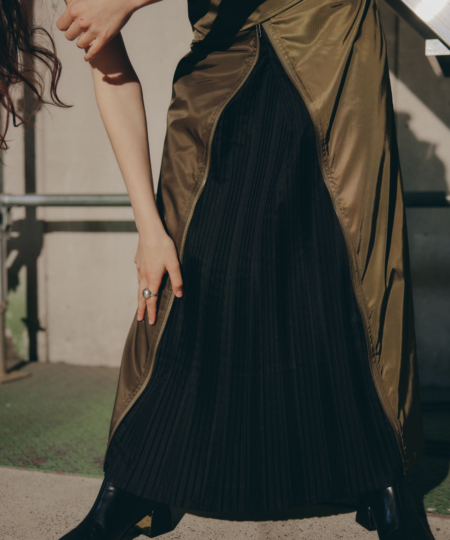 Pleat Shift Skirt/プリーツシフトスカート