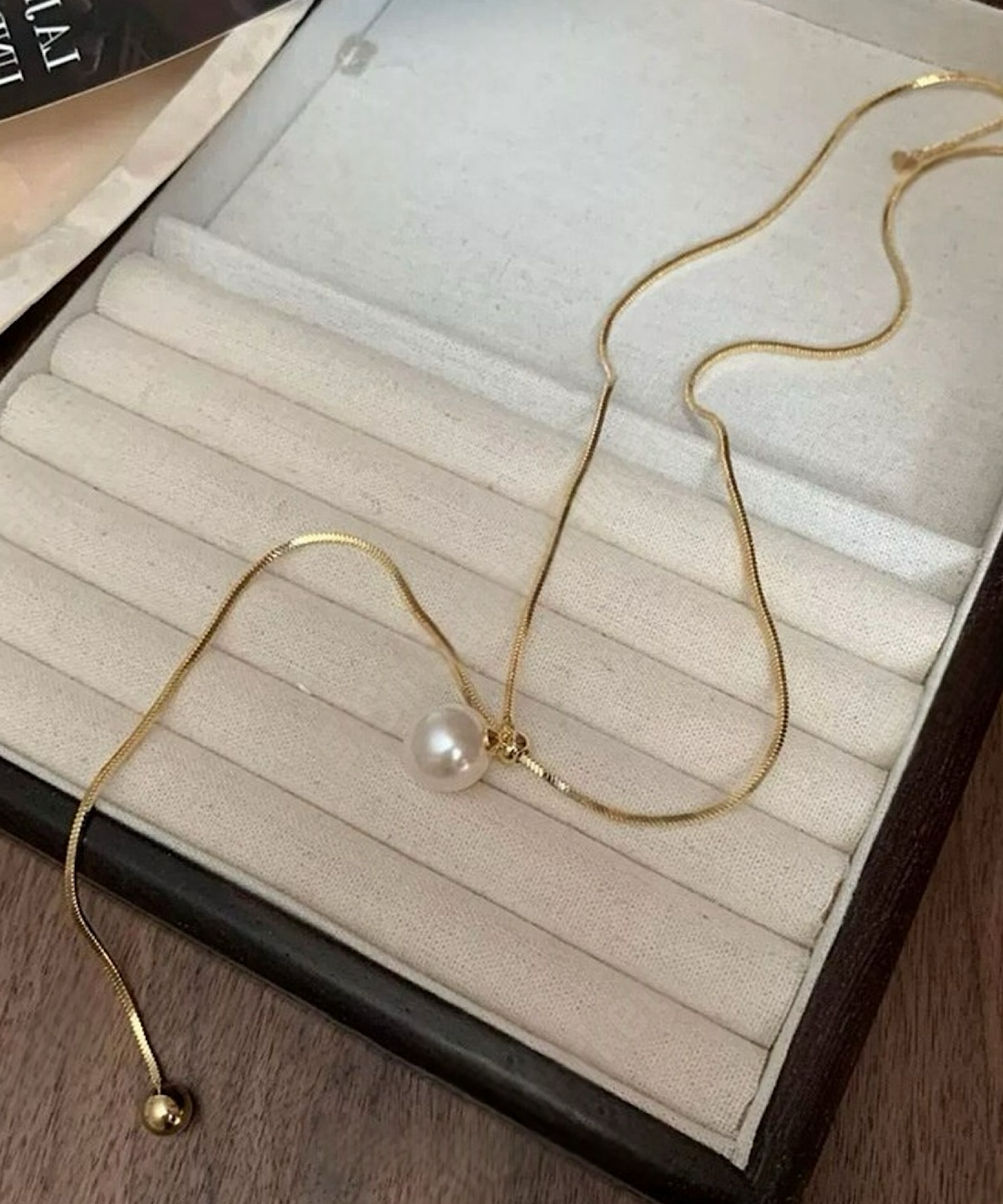 パールスライダーネックレス