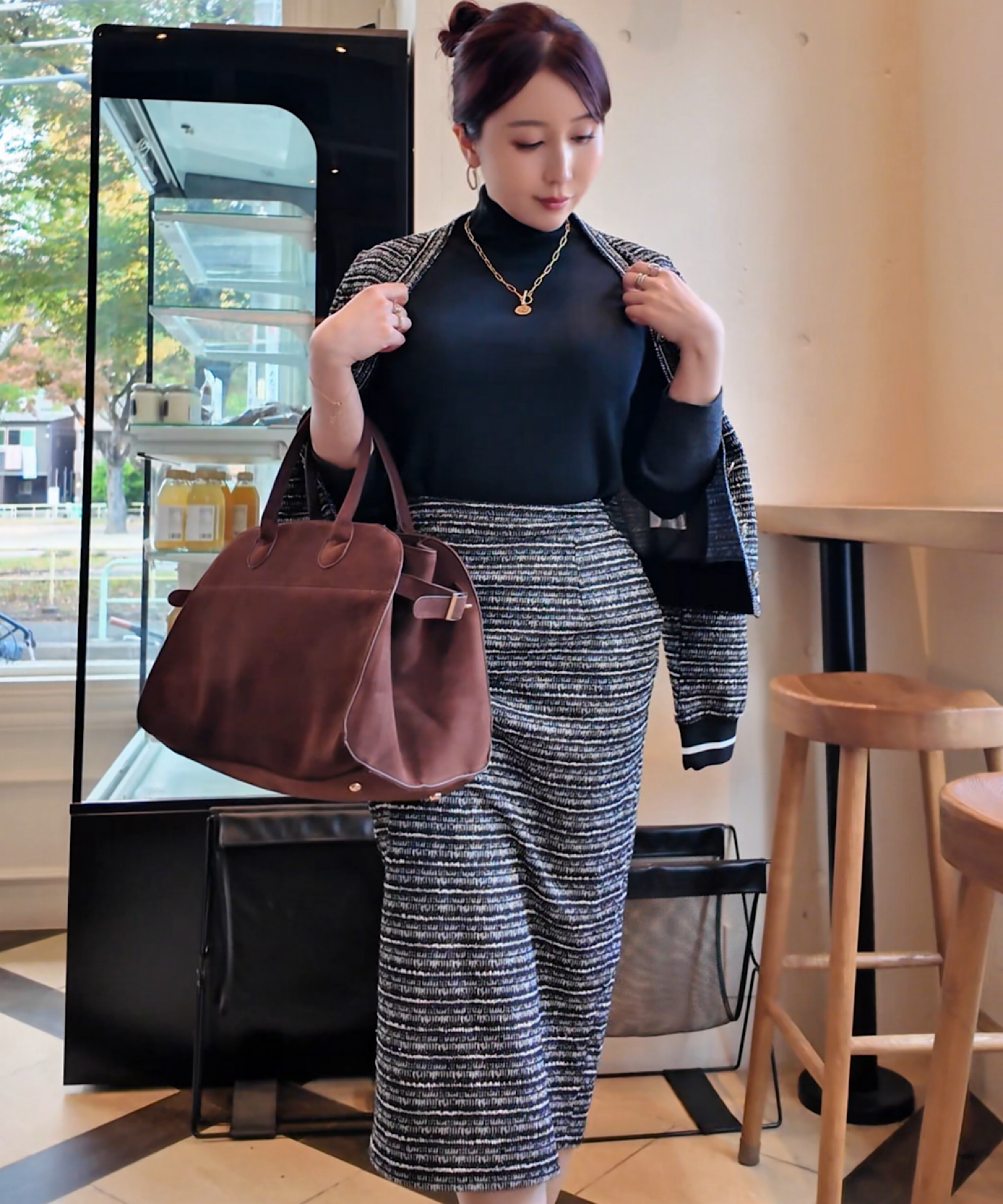 ツイードニットセットアップ