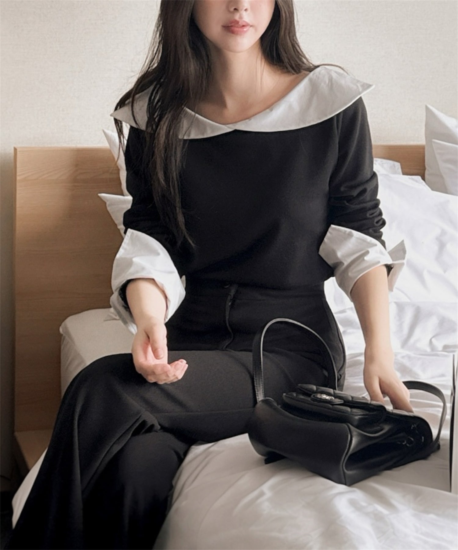 シャツレイヤードカフスニット