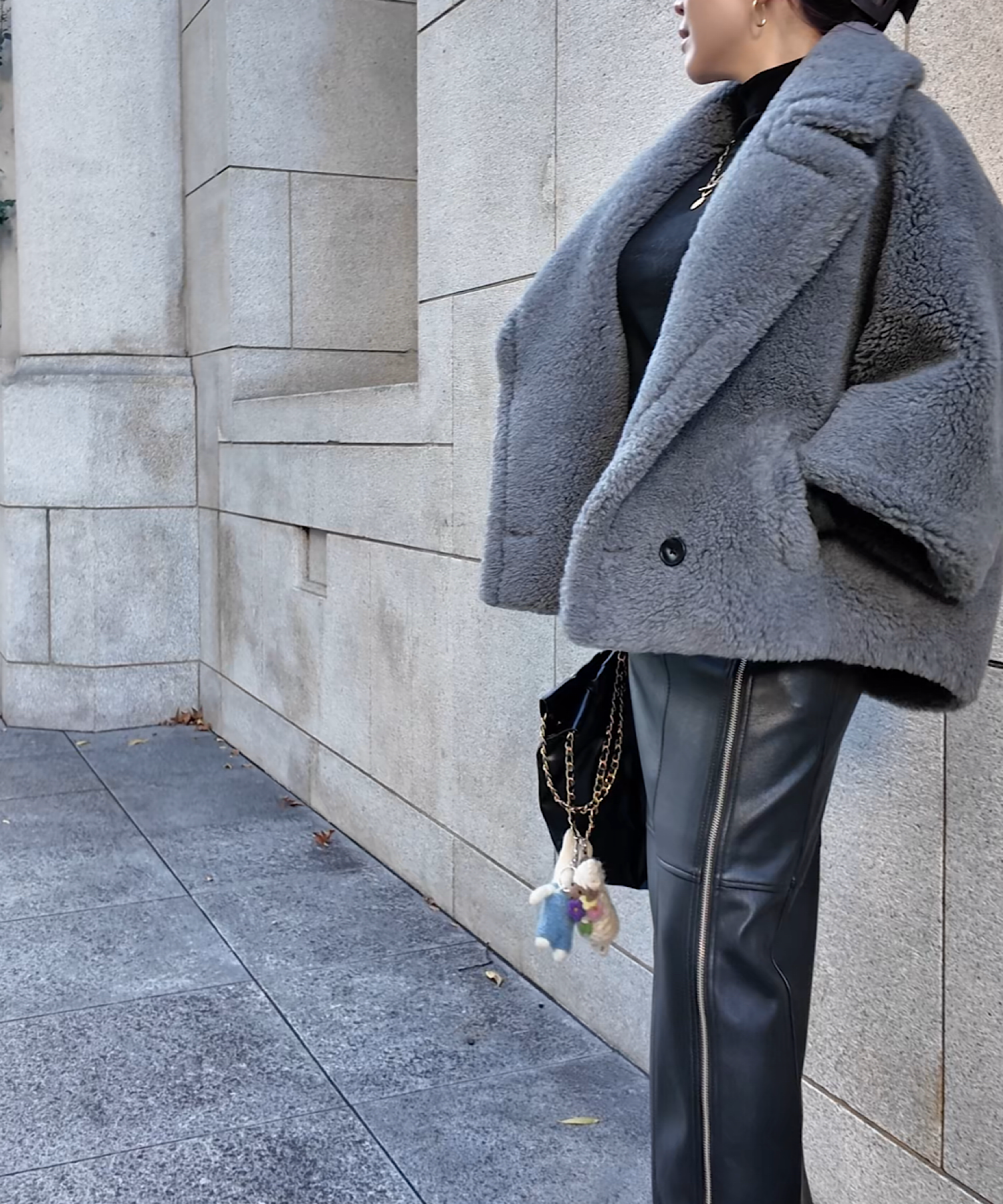 ウールアルパカ ベルスリーブショートコート/Teddy Bell Sleeve ShortCoat