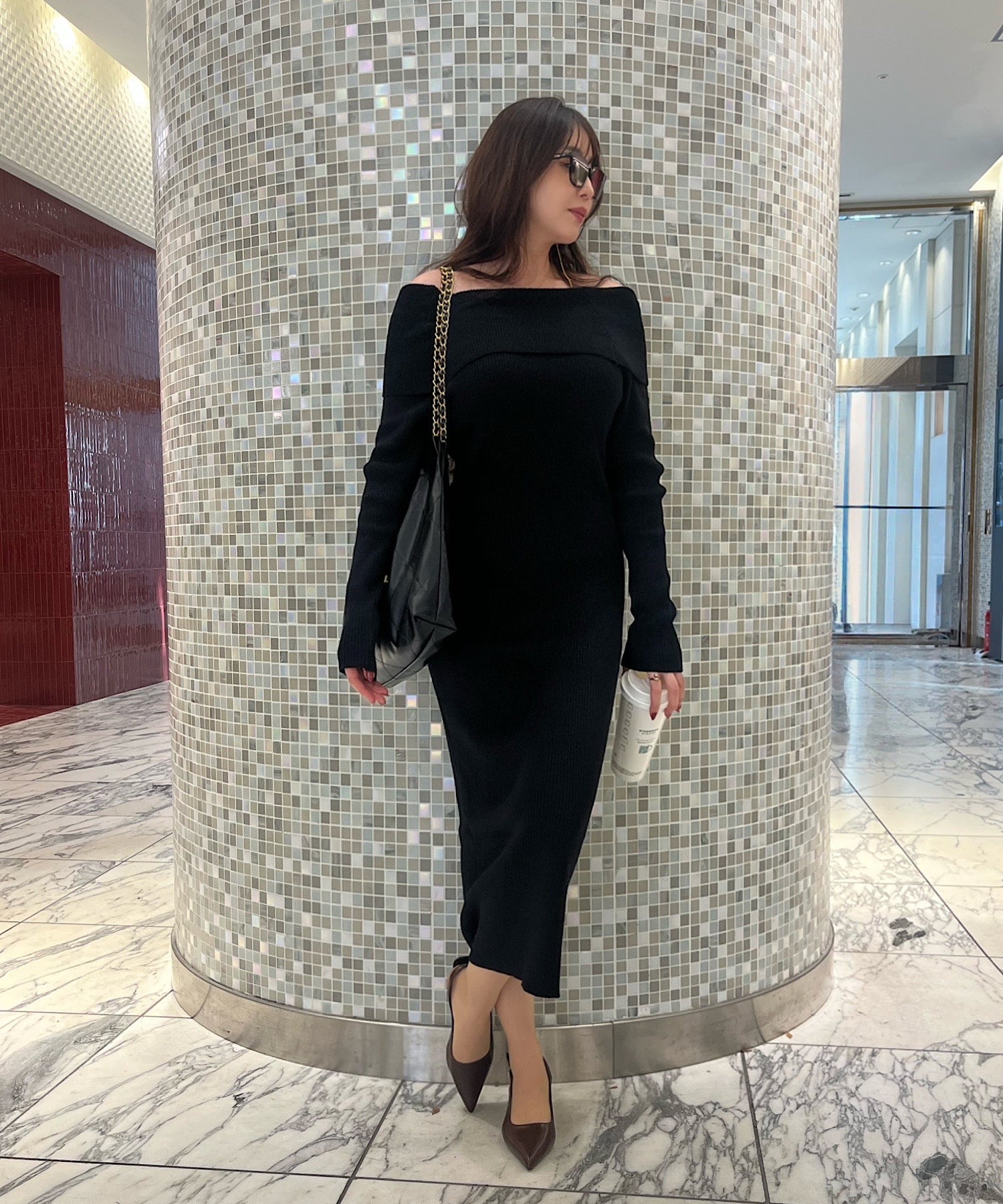 【予約商品】オフショルダーニットワンピ/ *人気商品の為お一人様1点のみ