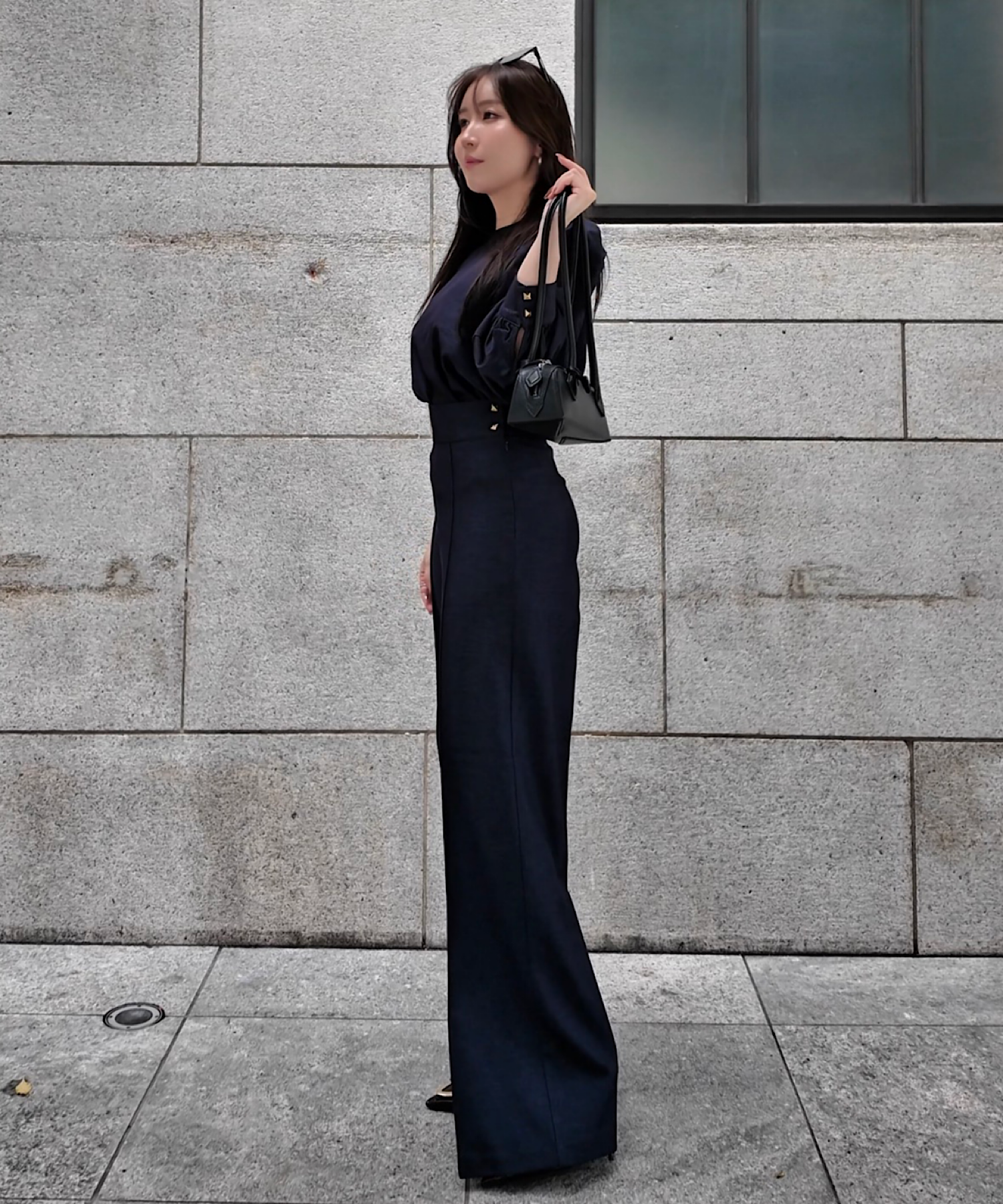 【pre order】ジェシー ストレッチセットアップ(パワーショルダートップス&ワイドパンツ)