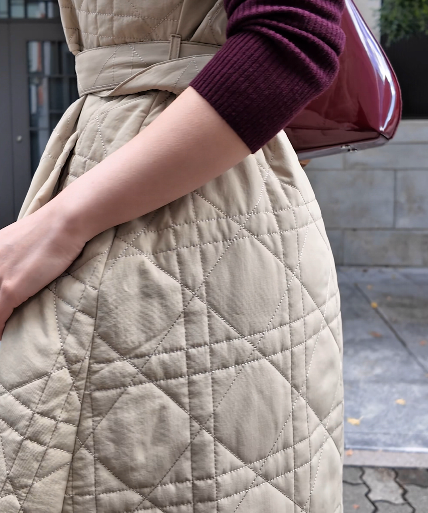 キルティングロングジレワンピース