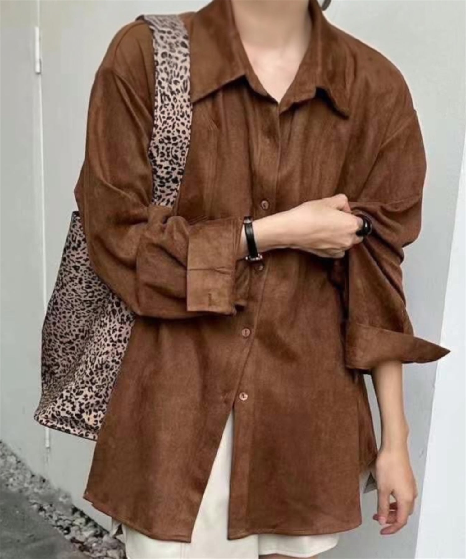 フェイクスエードオーバーシャツ