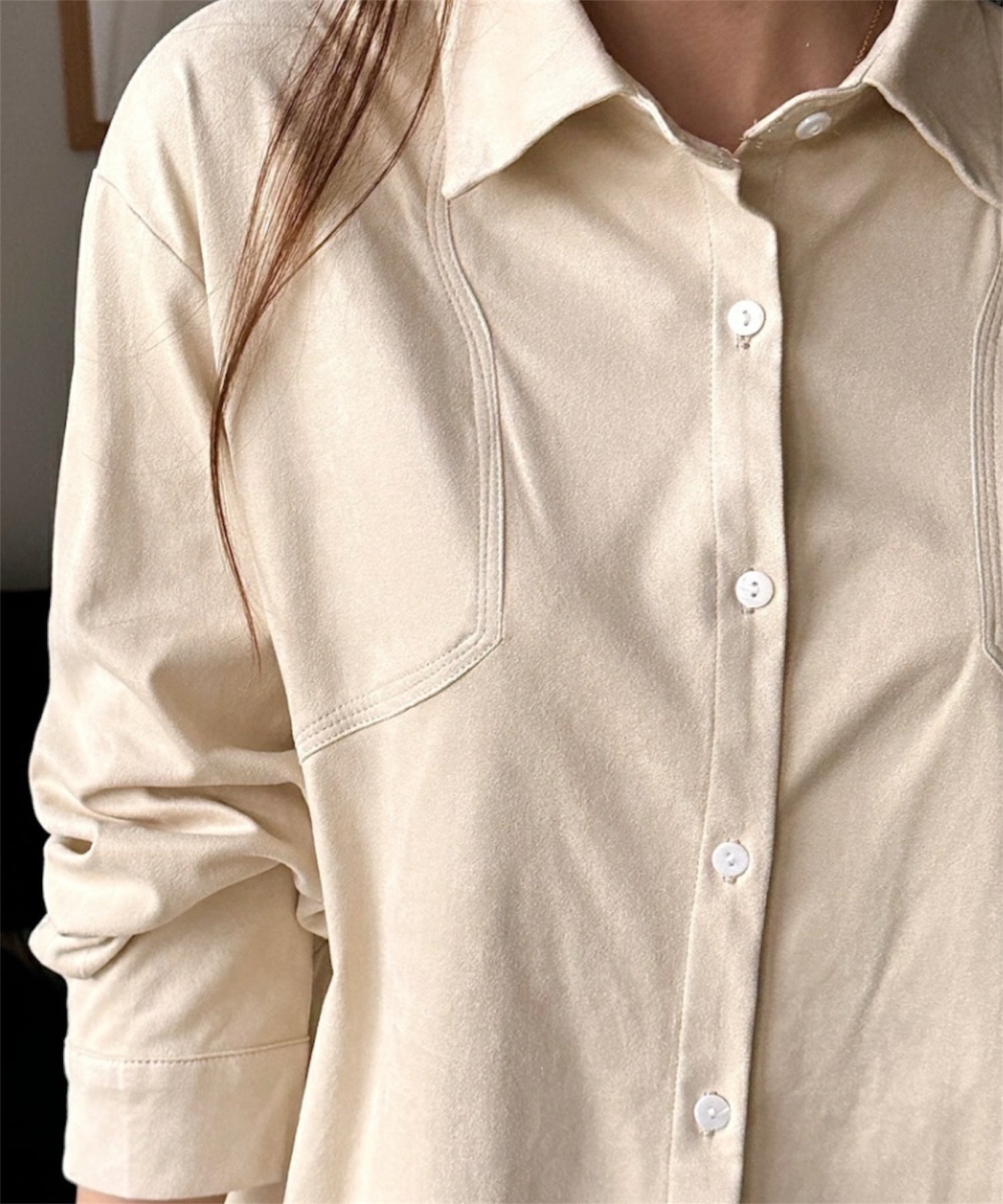 フェイクスエードオーバーシャツ