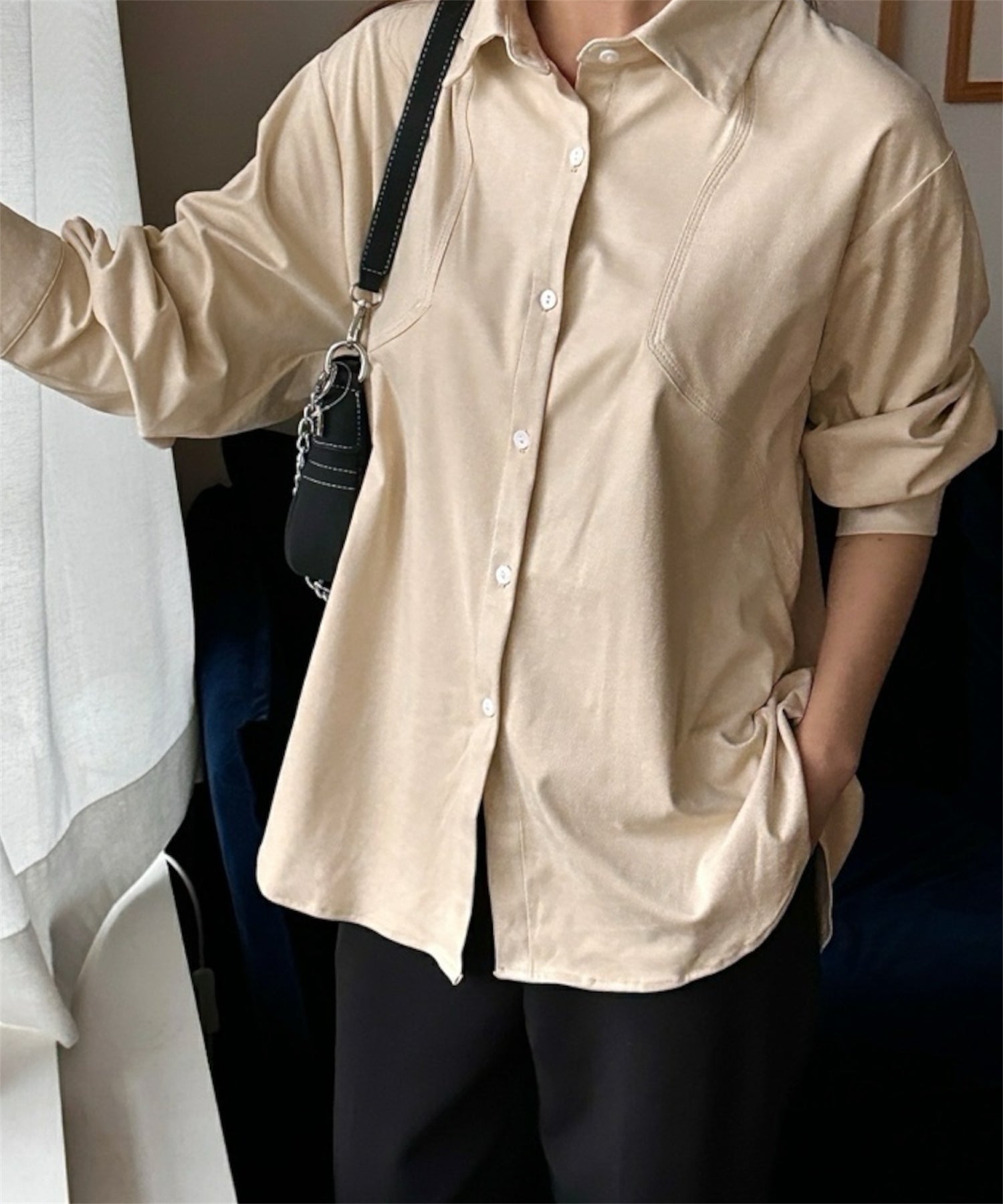 フェイクスエードオーバーシャツ