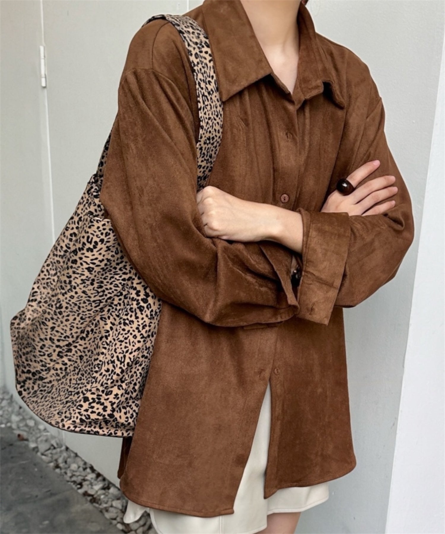 フェイクスエードオーバーシャツ