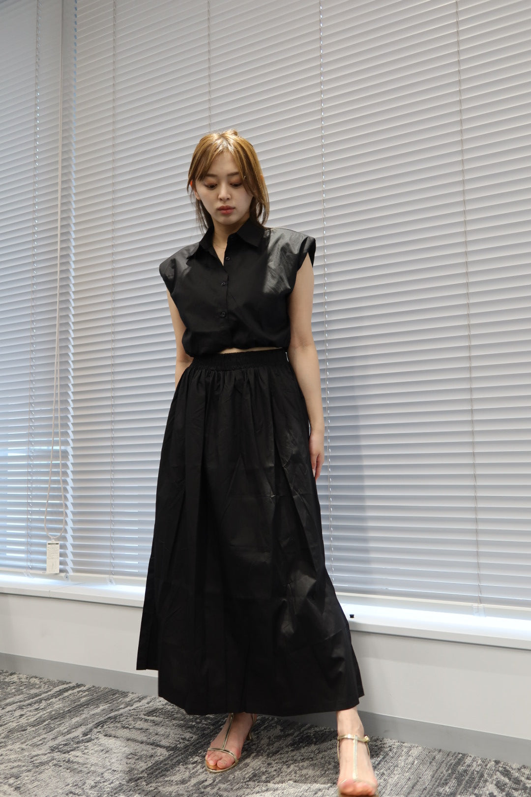 コンパクトシャツ&スカートセット(美バランスで魅せるセットアップ)/Compact Shirt & Skirt Set