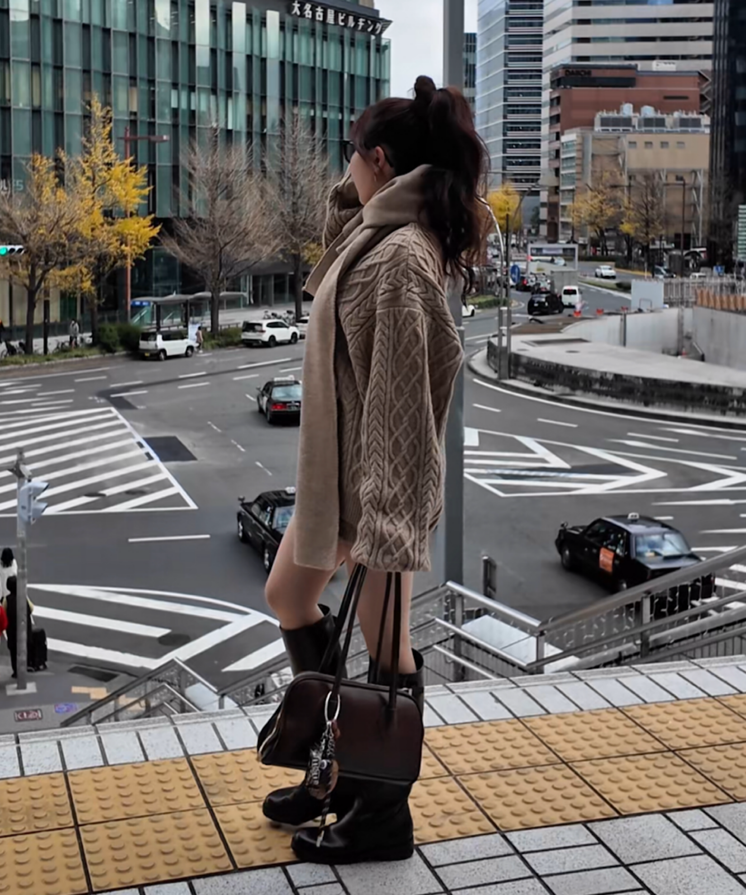 ボリュームケーブル&スヌード ニット3点セット