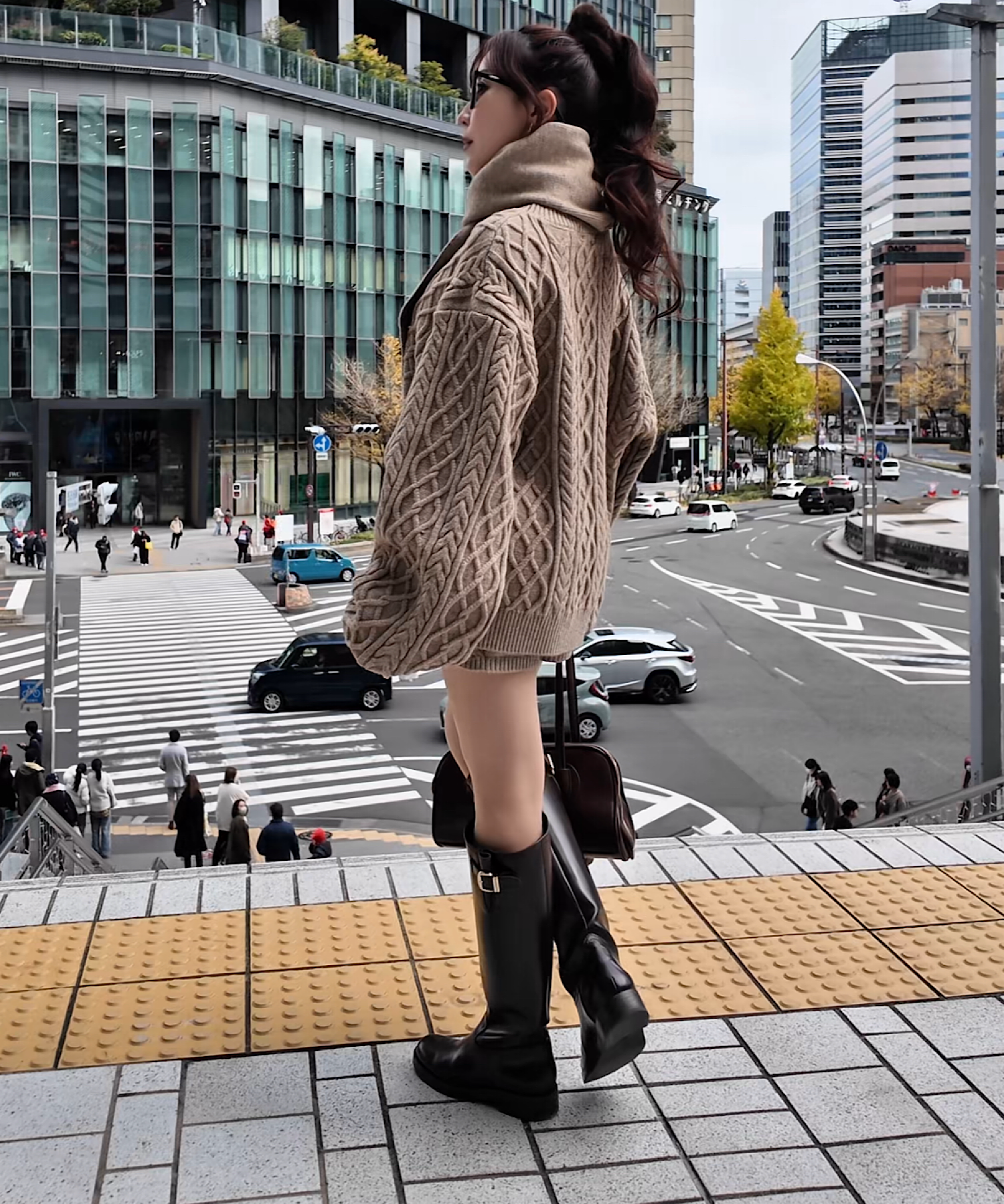 ボリュームケーブル&スヌード ニット3点セット