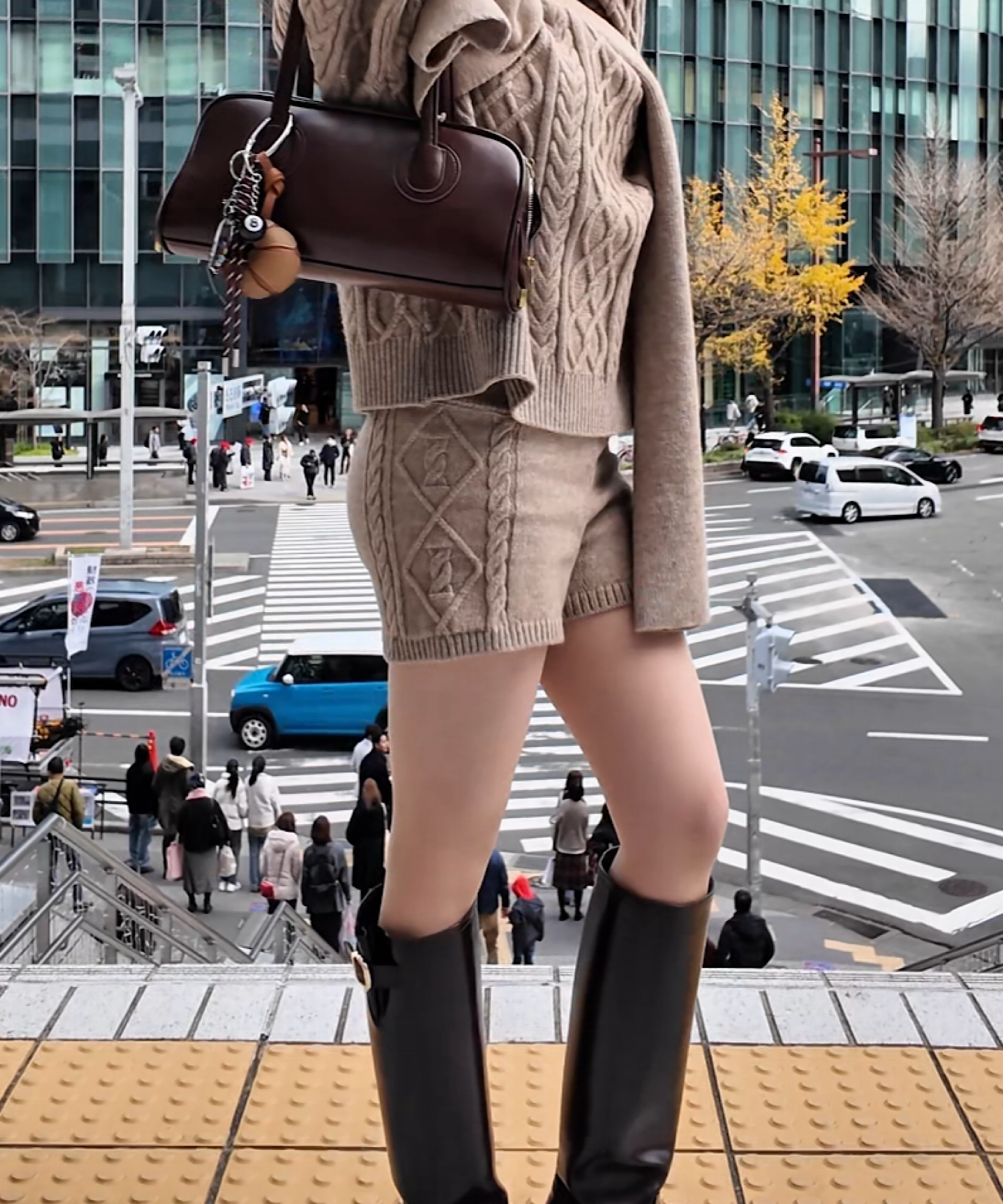 ボリュームケーブル&スヌード ニット3点セット