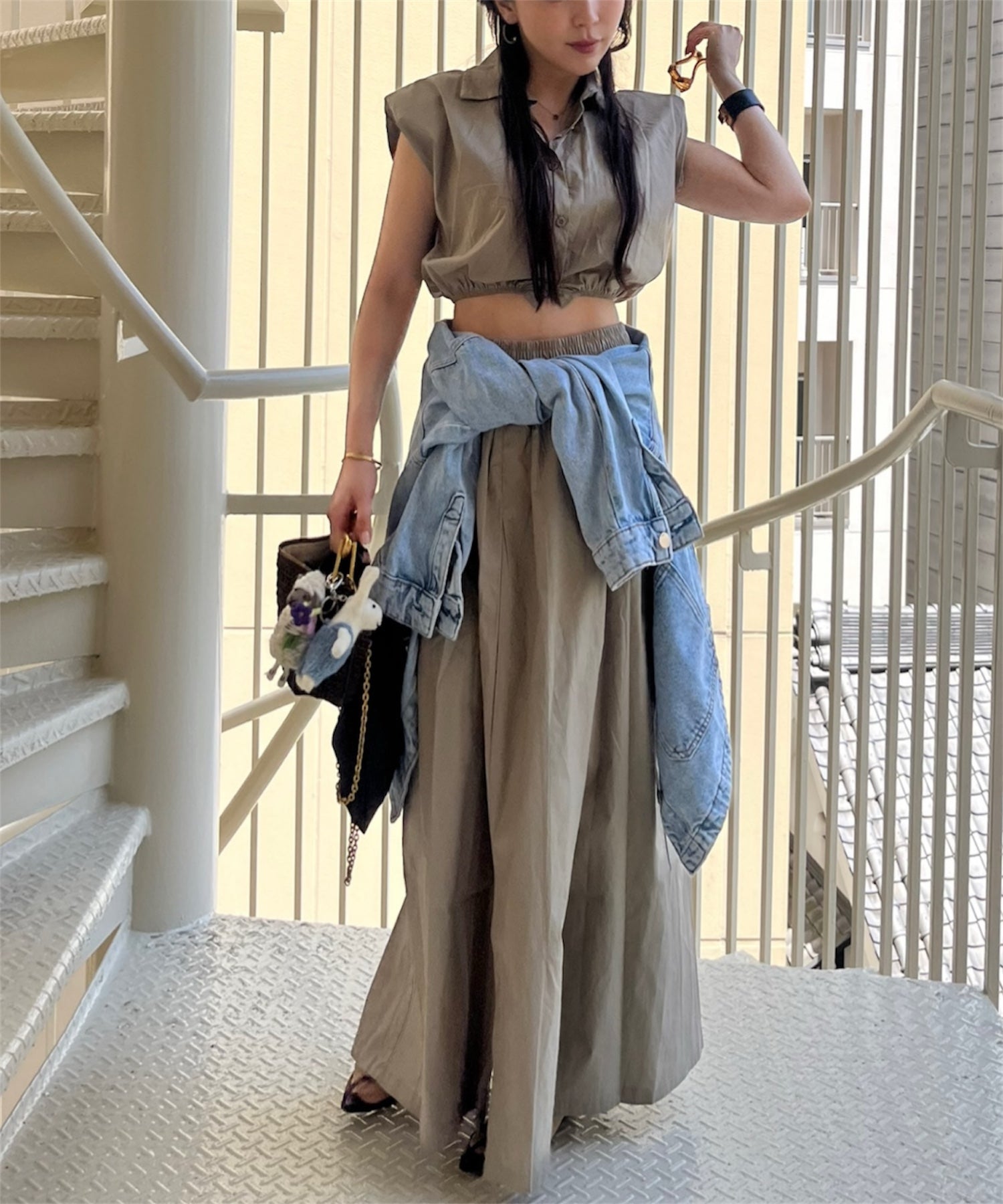 コンパクトシャツ&スカートセット(美バランスで魅せるセットアップ)/Compact Shirt & Skirt Set