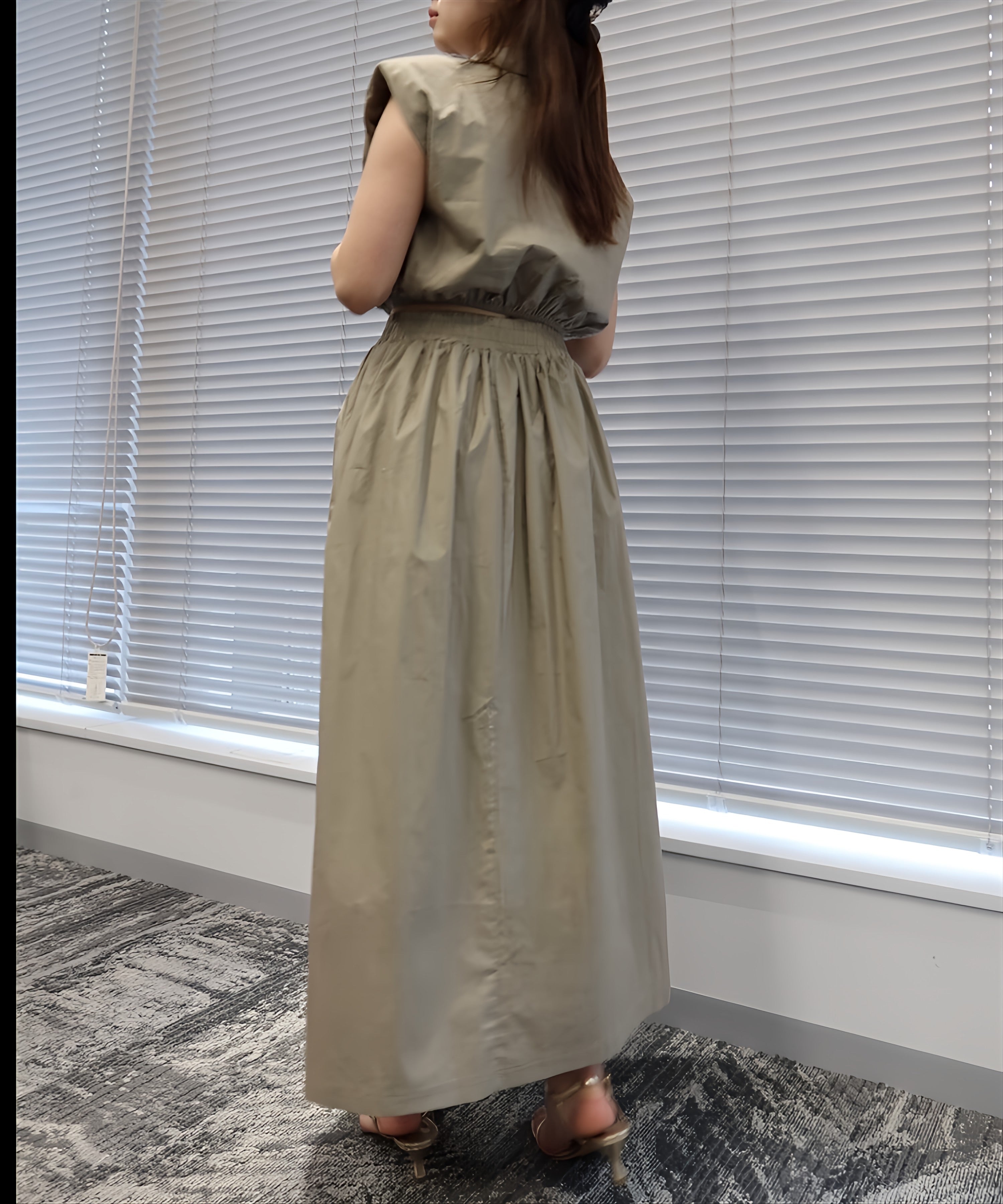 コンパクトシャツ&スカートセット(美バランスで魅せるセットアップ)/Compact Shirt & Skirt Set