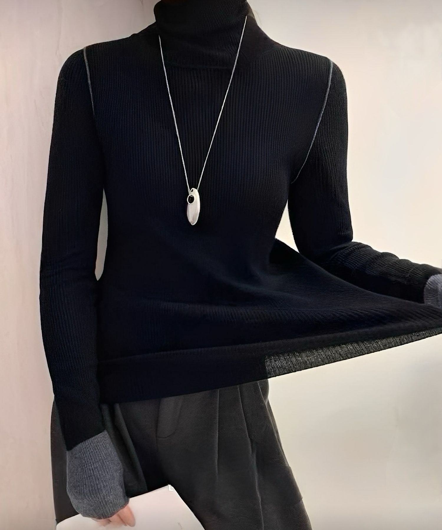 ウールポイント配色タートルネックニット【公式限定】