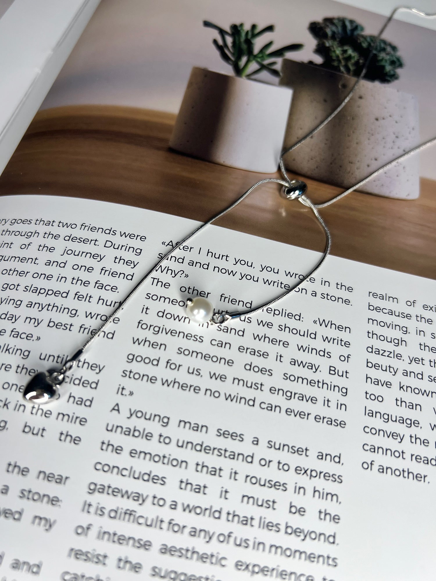 ハート&パール・クロスネックレス