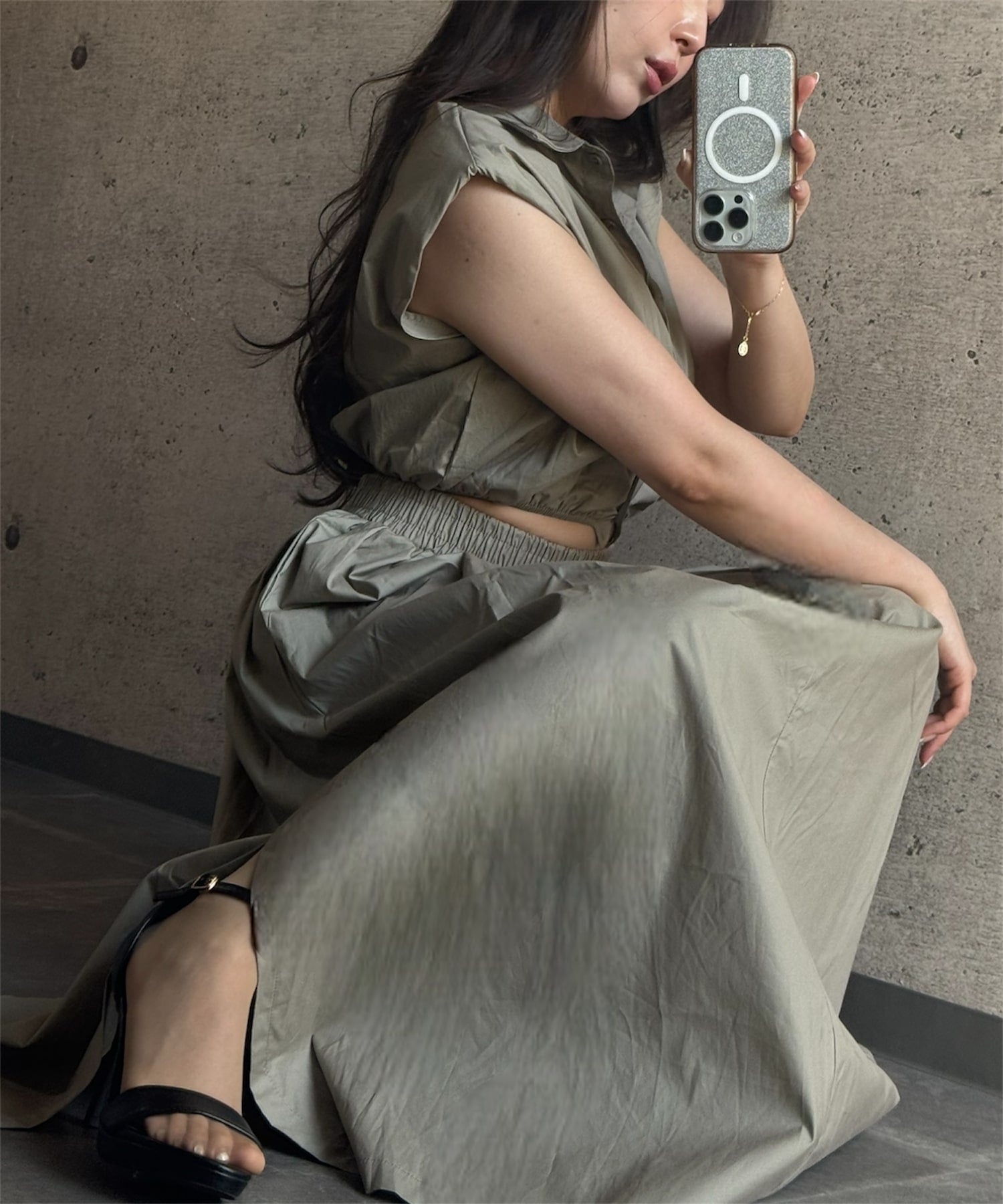 コンパクトシャツ&スカートセット(美バランスで魅せるセットアップ)/Compact Shirt & Skirt Set