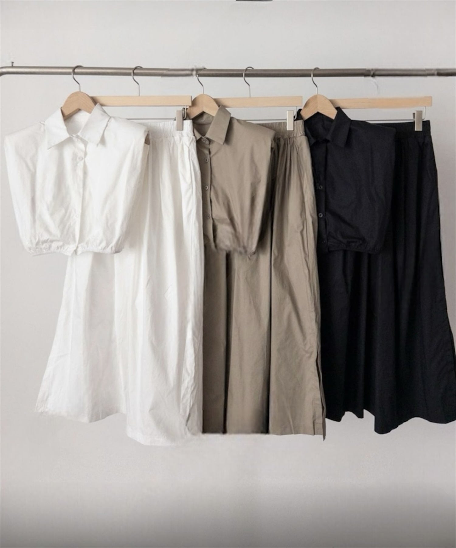 コンパクトシャツ&スカートセット(美バランスで魅せるセットアップ)/Compact Shirt & Skirt Set