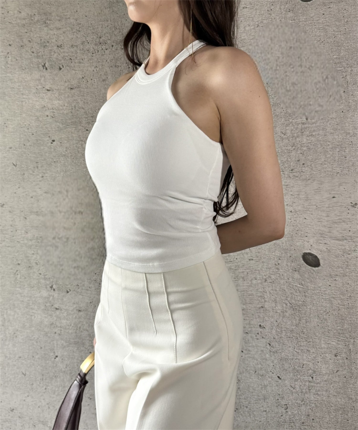 ホルターネッククロップドタンク