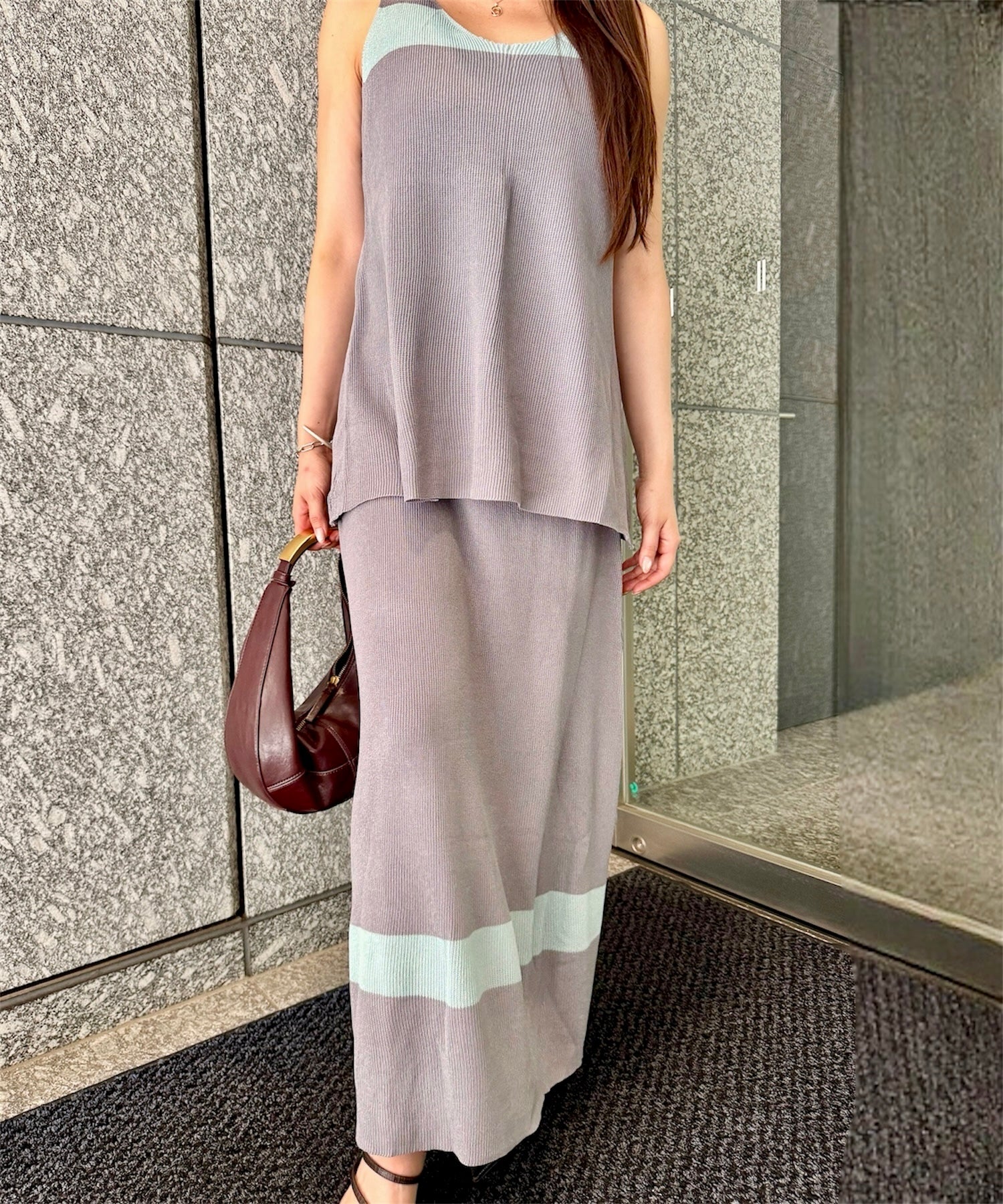 ウェーブラインニットセットアップ