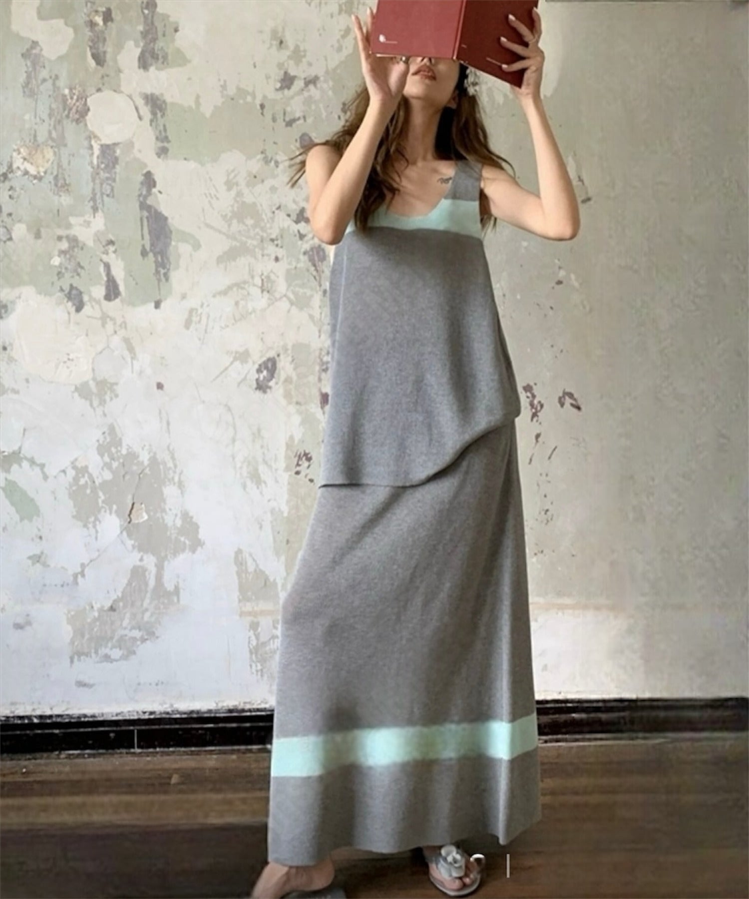 ウェーブラインニットセットアップ