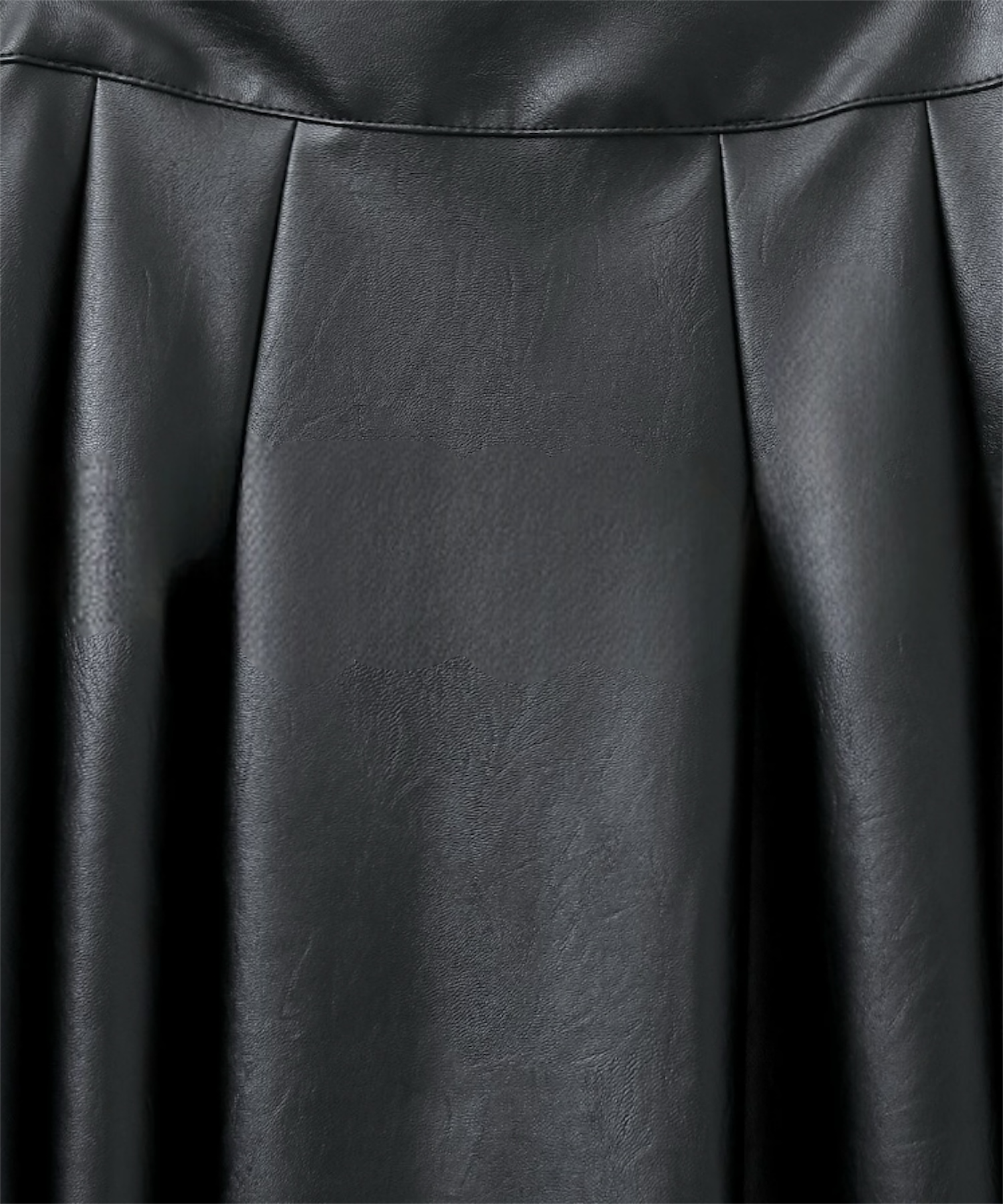 【一部通常販売】ヘップバーン エコレザーロングフレアスカート