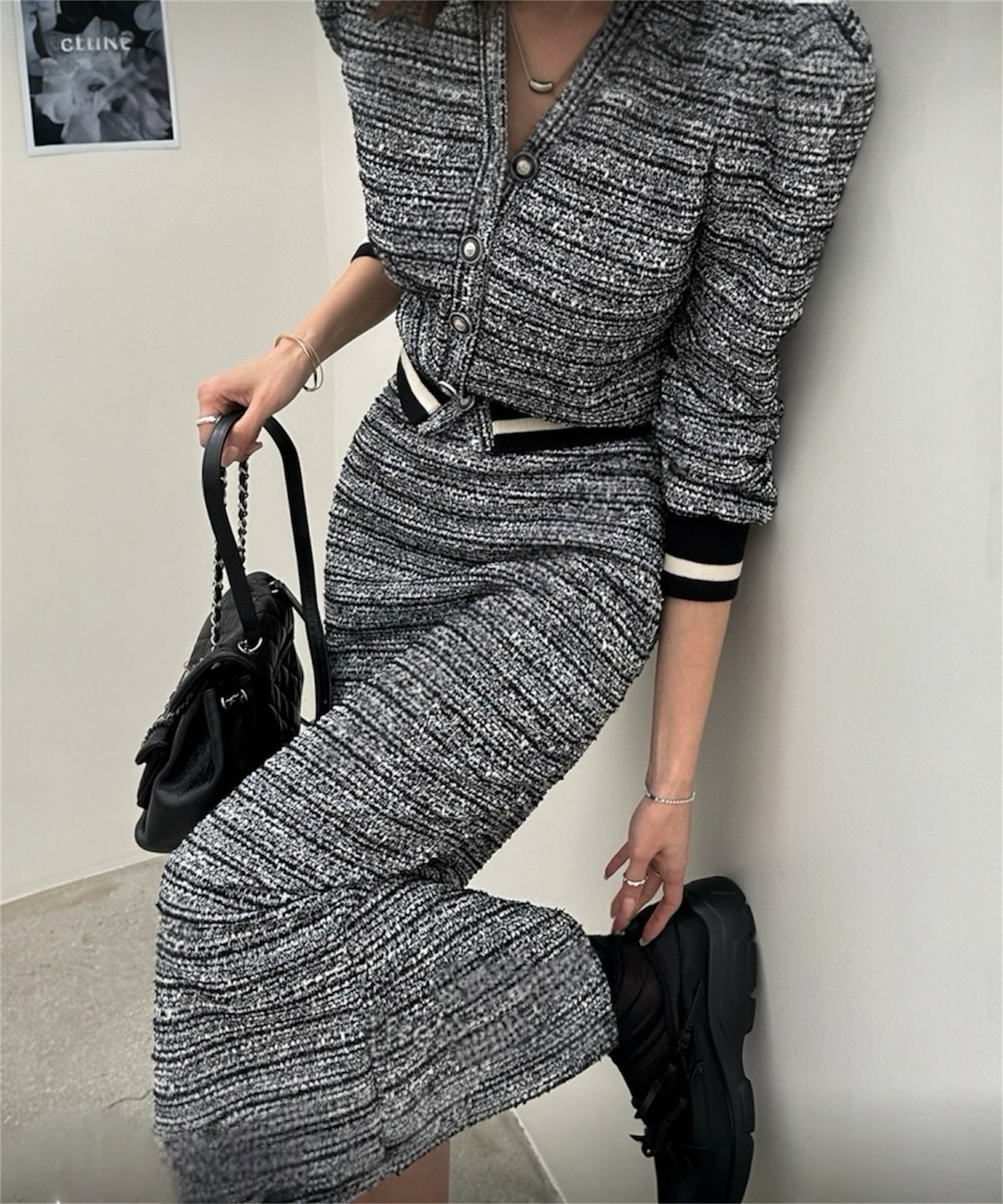 ツイードニットセットアップ