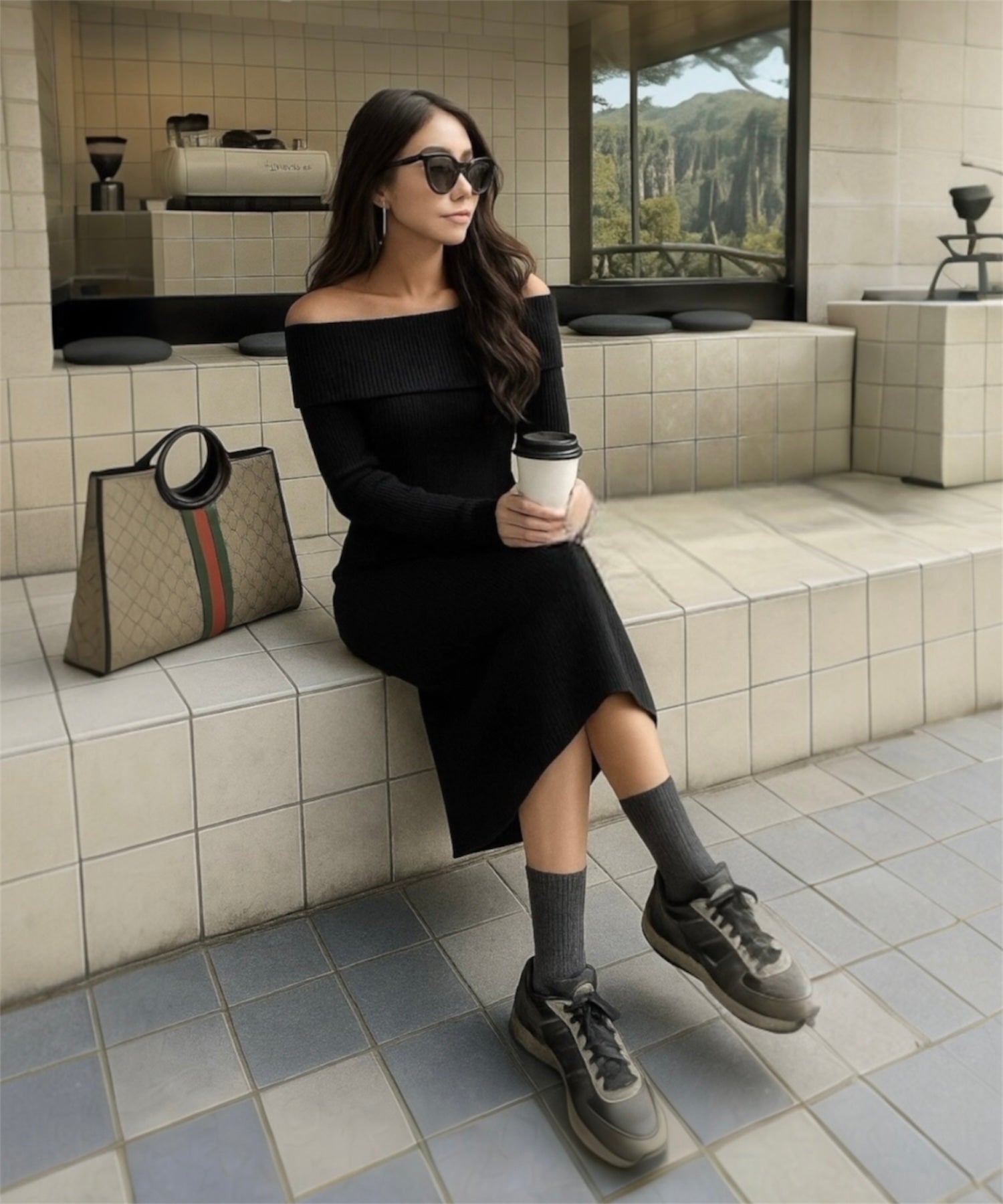 【予約商品】オフショルダーニットワンピ/ *人気商品の為お一人様1点のみ