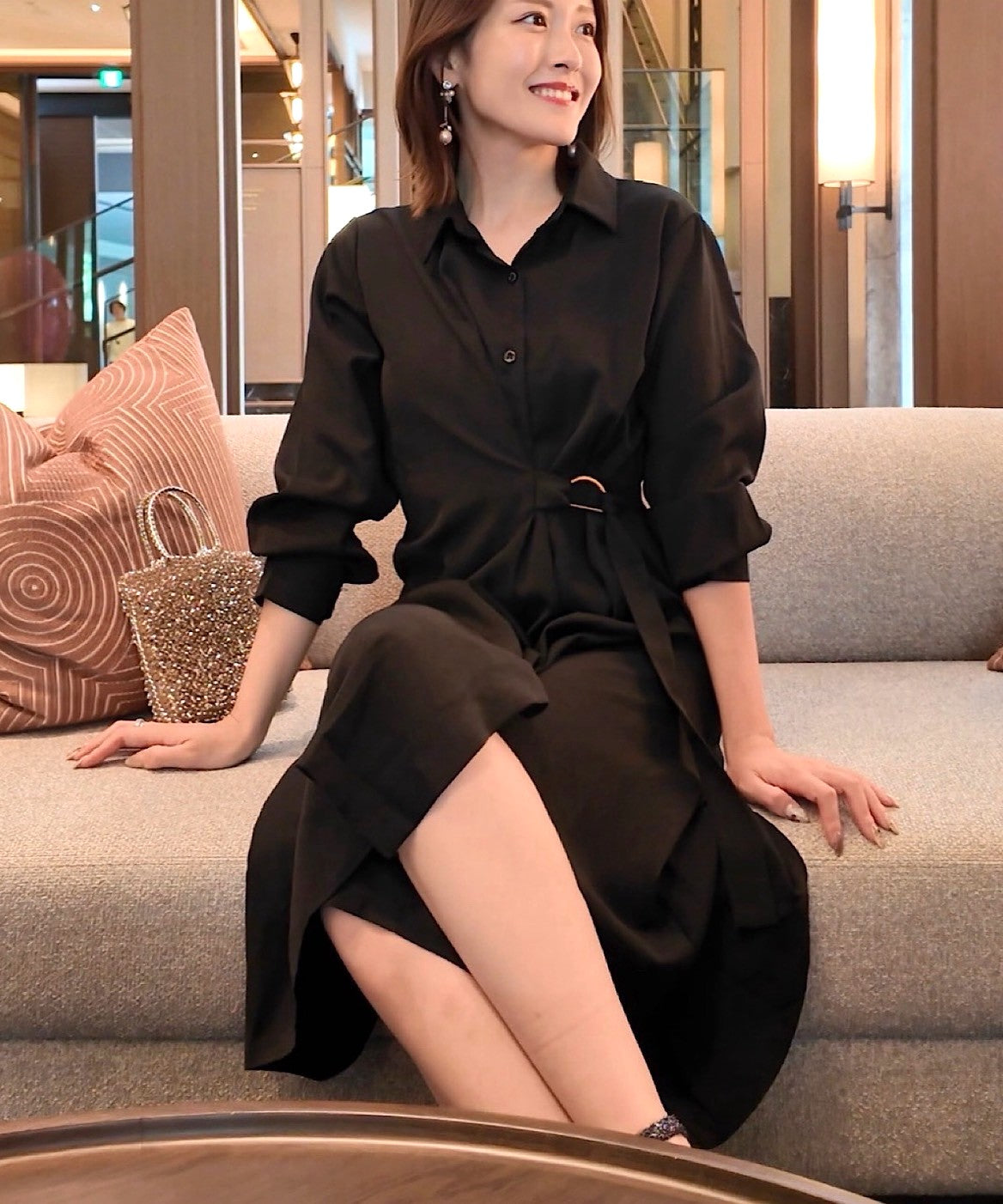 【予約商品】ウェストベルトシャツワンピース/ 様々シーン大活躍アイテム!