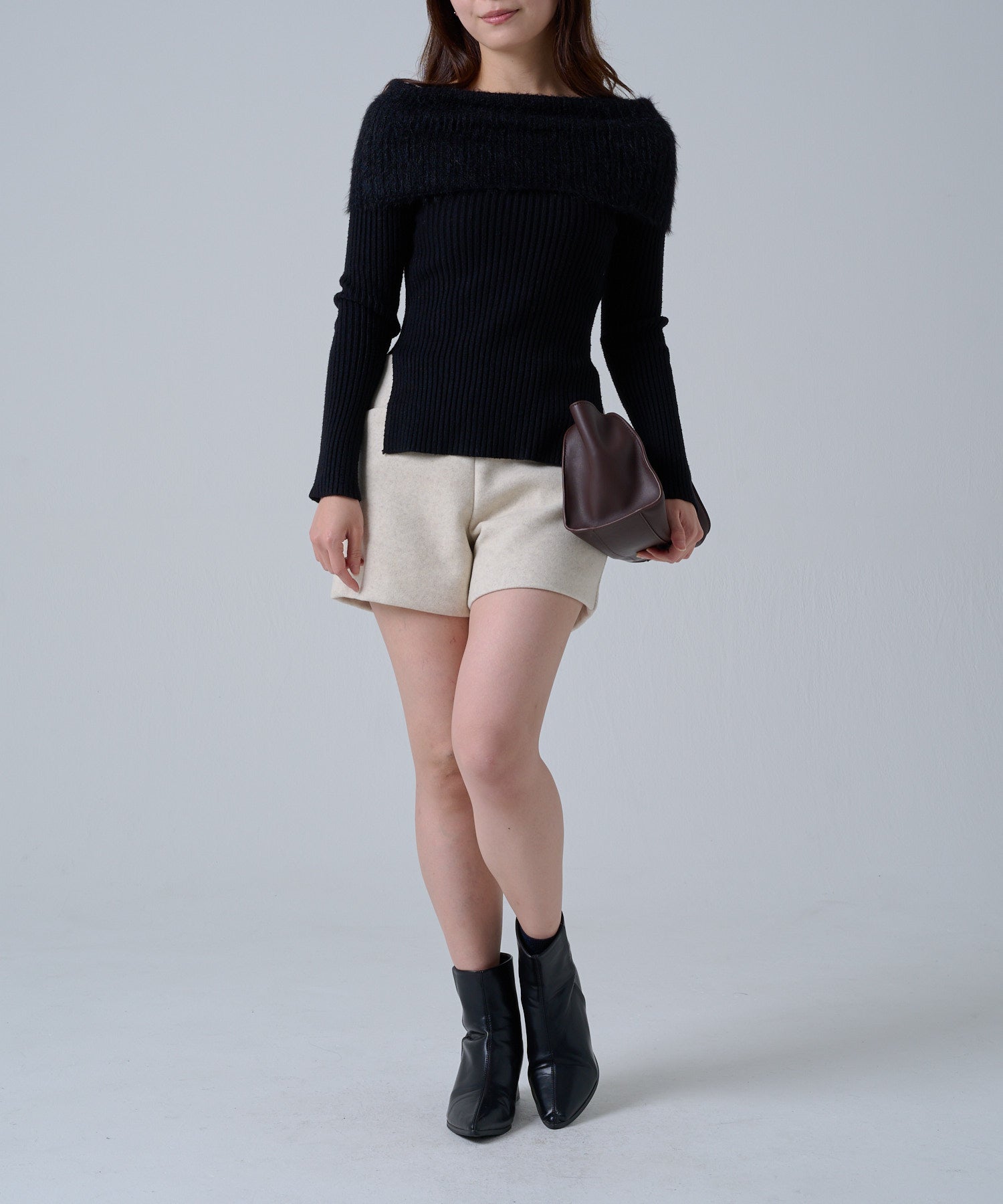 メルトンウールmixショートパンツ／Melton Wool Mix Shorts