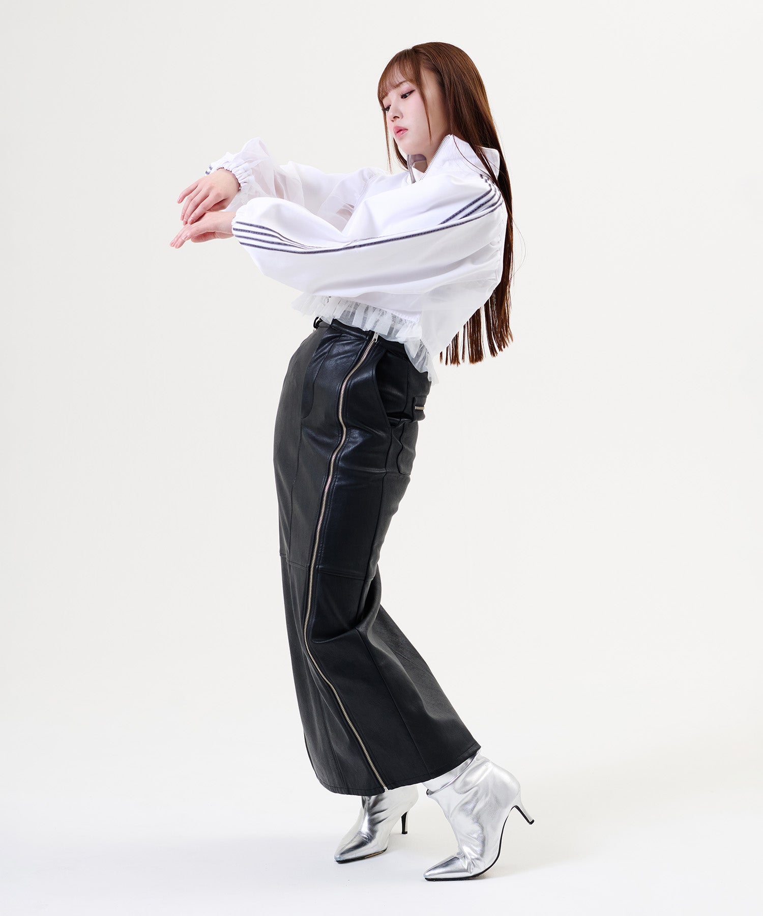 Side Line Sheer Cropped Blouson/サイドラインシアークロップド ブルゾン