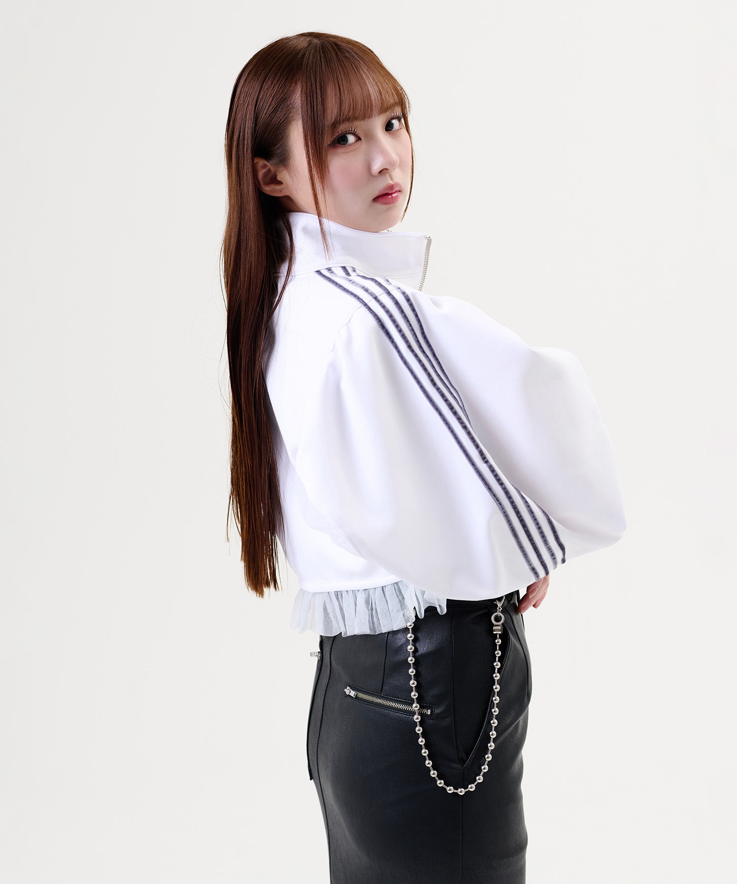 Side Line Sheer Cropped Blouson/サイドラインシアークロップド ブルゾン