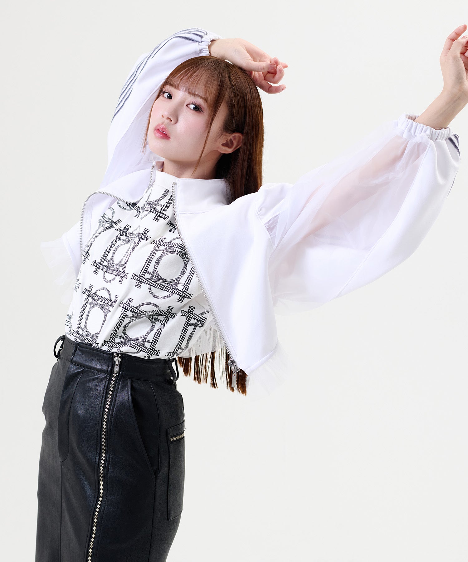 Side Line Sheer Cropped Blouson/サイドラインシアークロップド ブルゾン