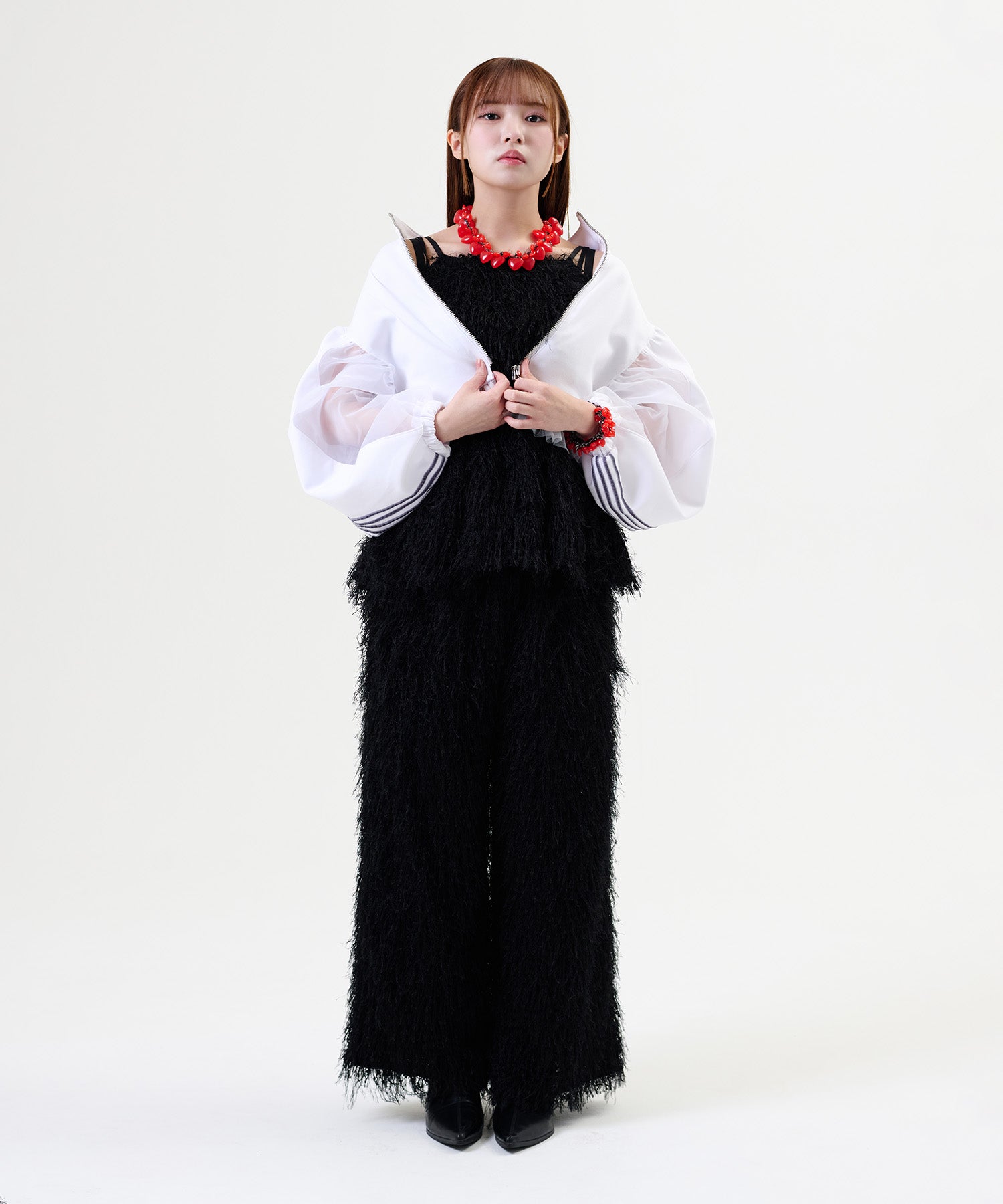 Side Line Sheer Cropped Blouson/サイドラインシアークロップド ブルゾン