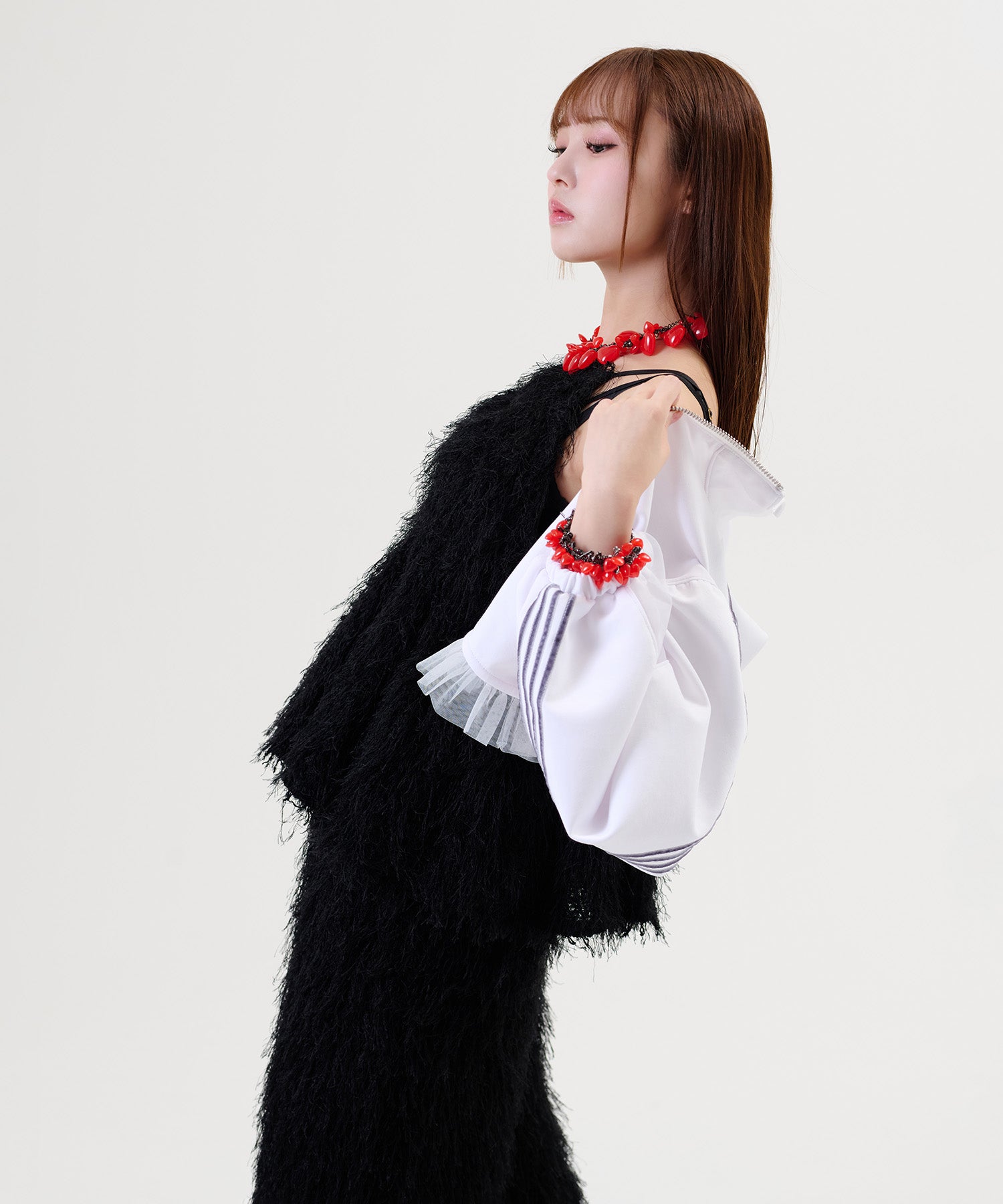 Side Line Sheer Cropped Blouson/サイドラインシアークロップド ブルゾン