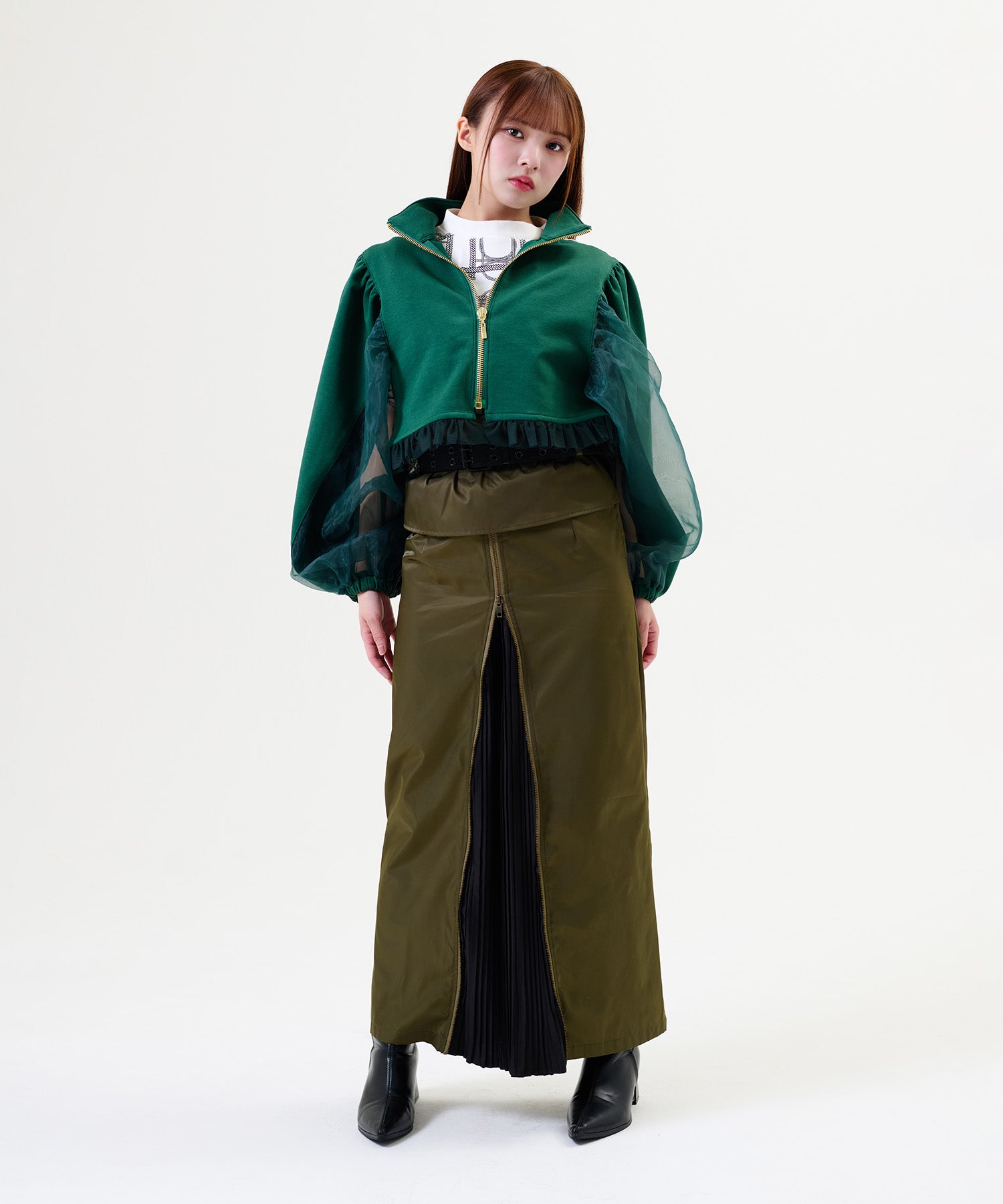 Side Line Sheer Cropped Blouson/サイドラインシアークロップド ブルゾン