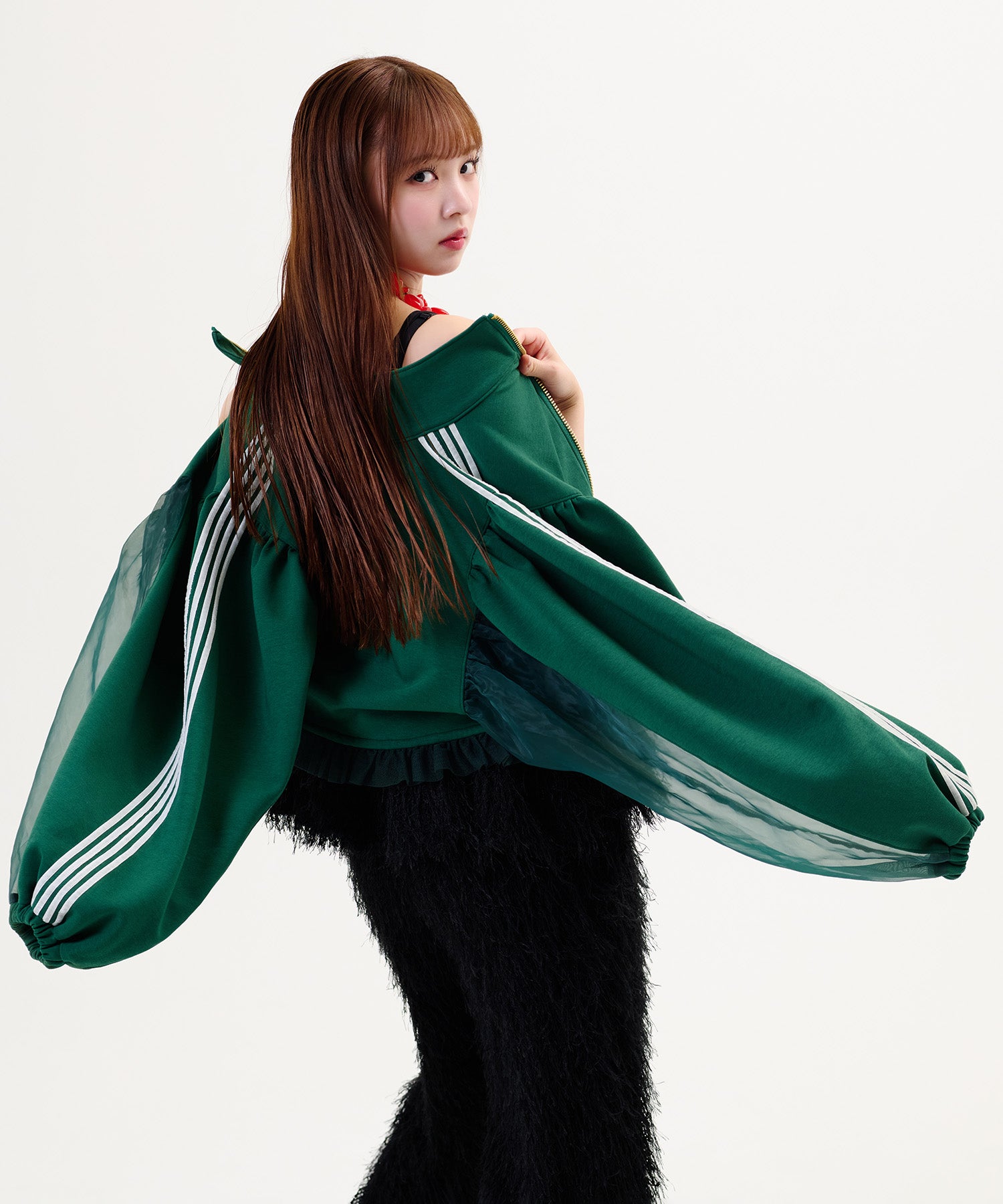 Side Line Sheer Cropped Blouson/サイドラインシアークロップド ブルゾン