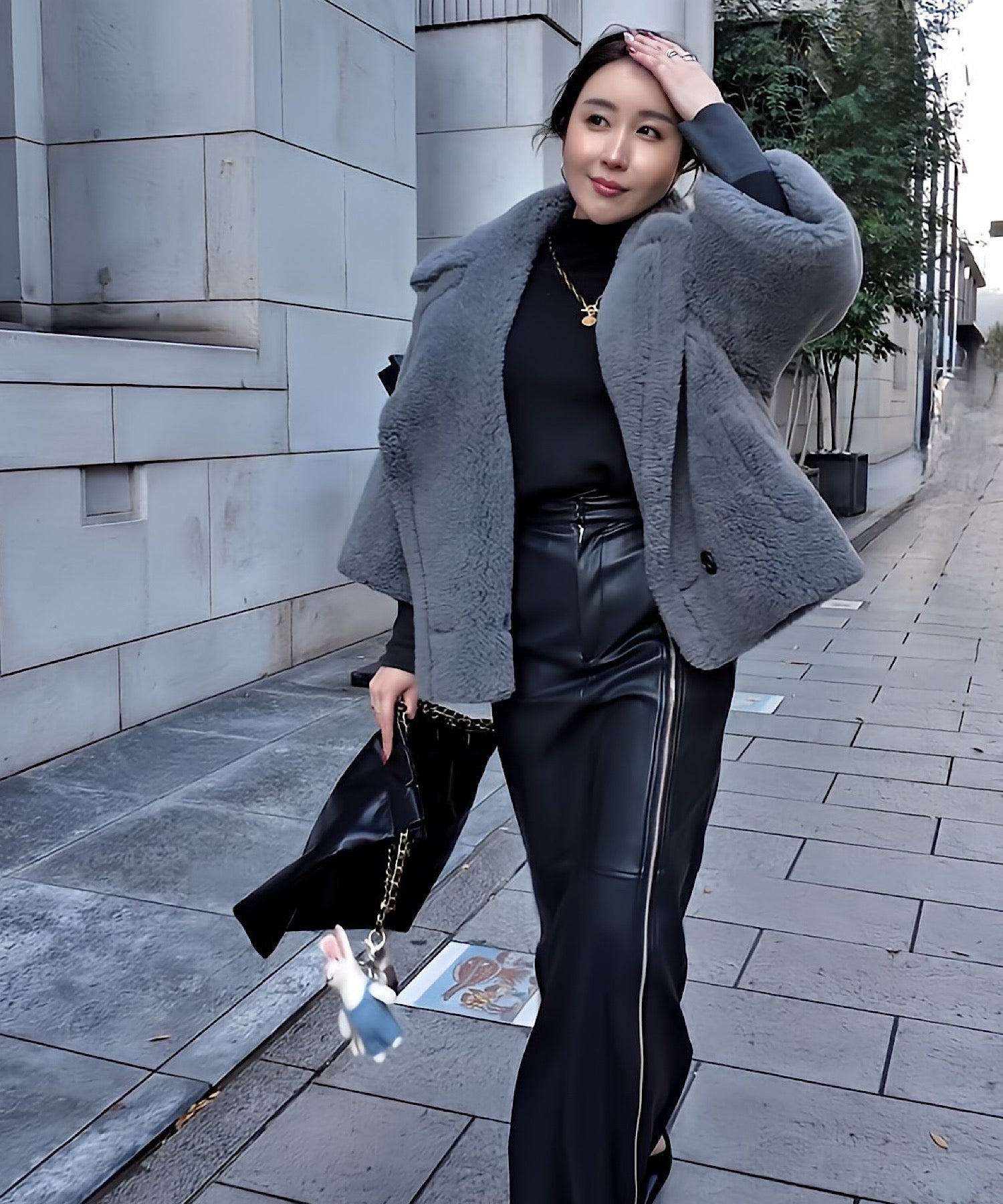 ウールアルパカ ベルスリーブショートコート/Teddy Bell Sleeve ShortCoat