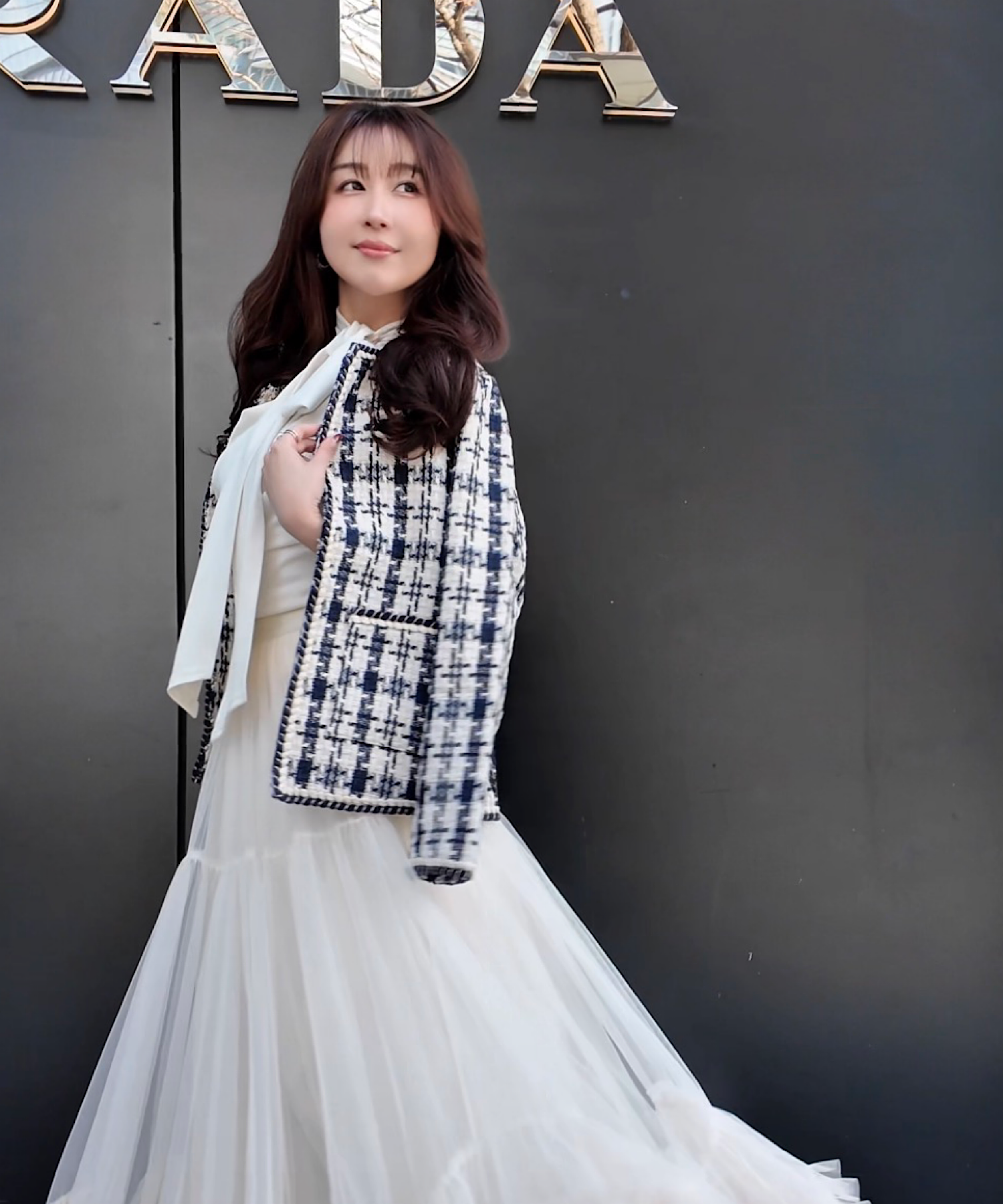 クラシックツイード ノーカラージャケット