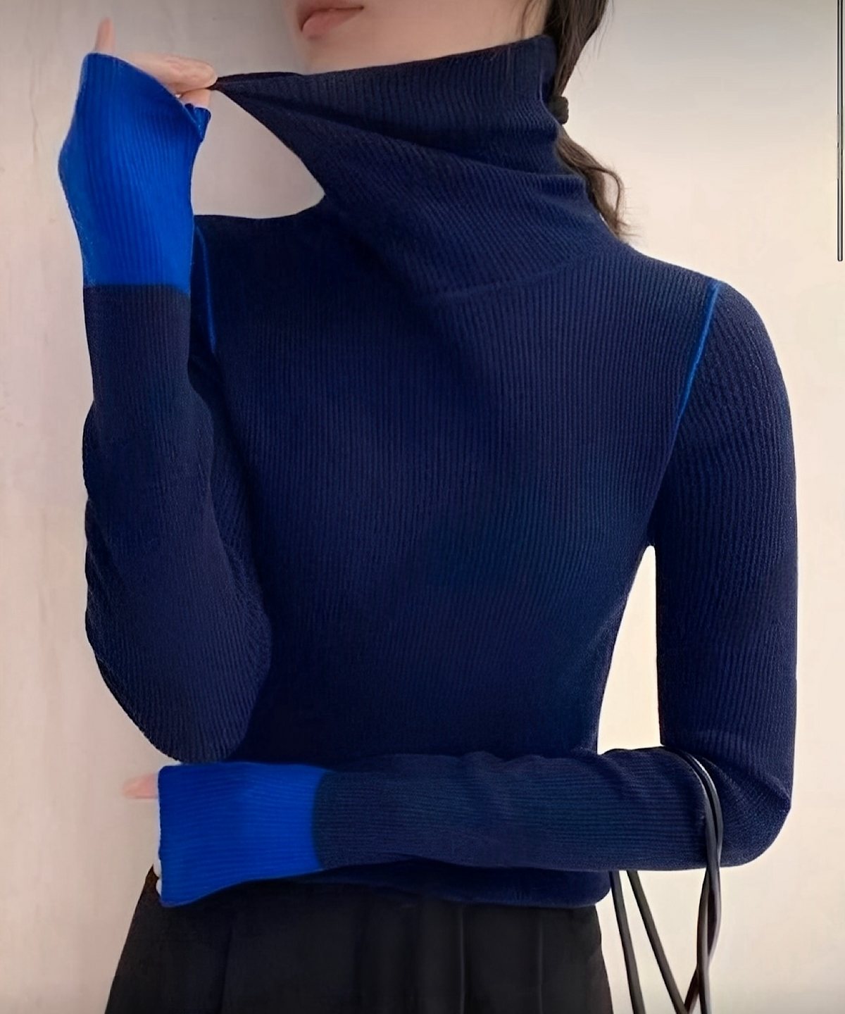 ウールポイント配色タートルネックニット | THEODORIC.dy公式通販