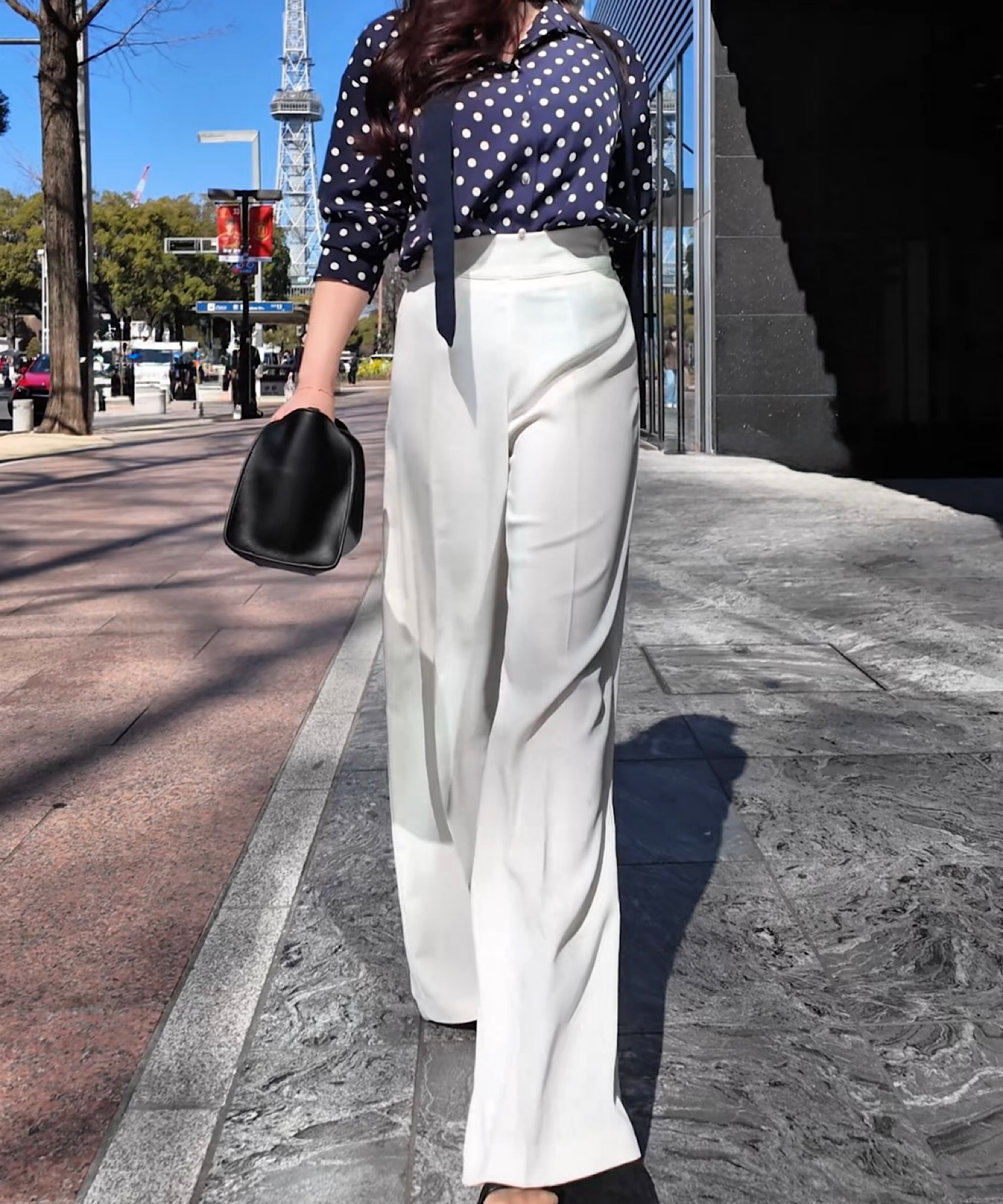 センタープレスビューティーワイドパンツ＜ペチパンツ付き／3サイズ展開＞