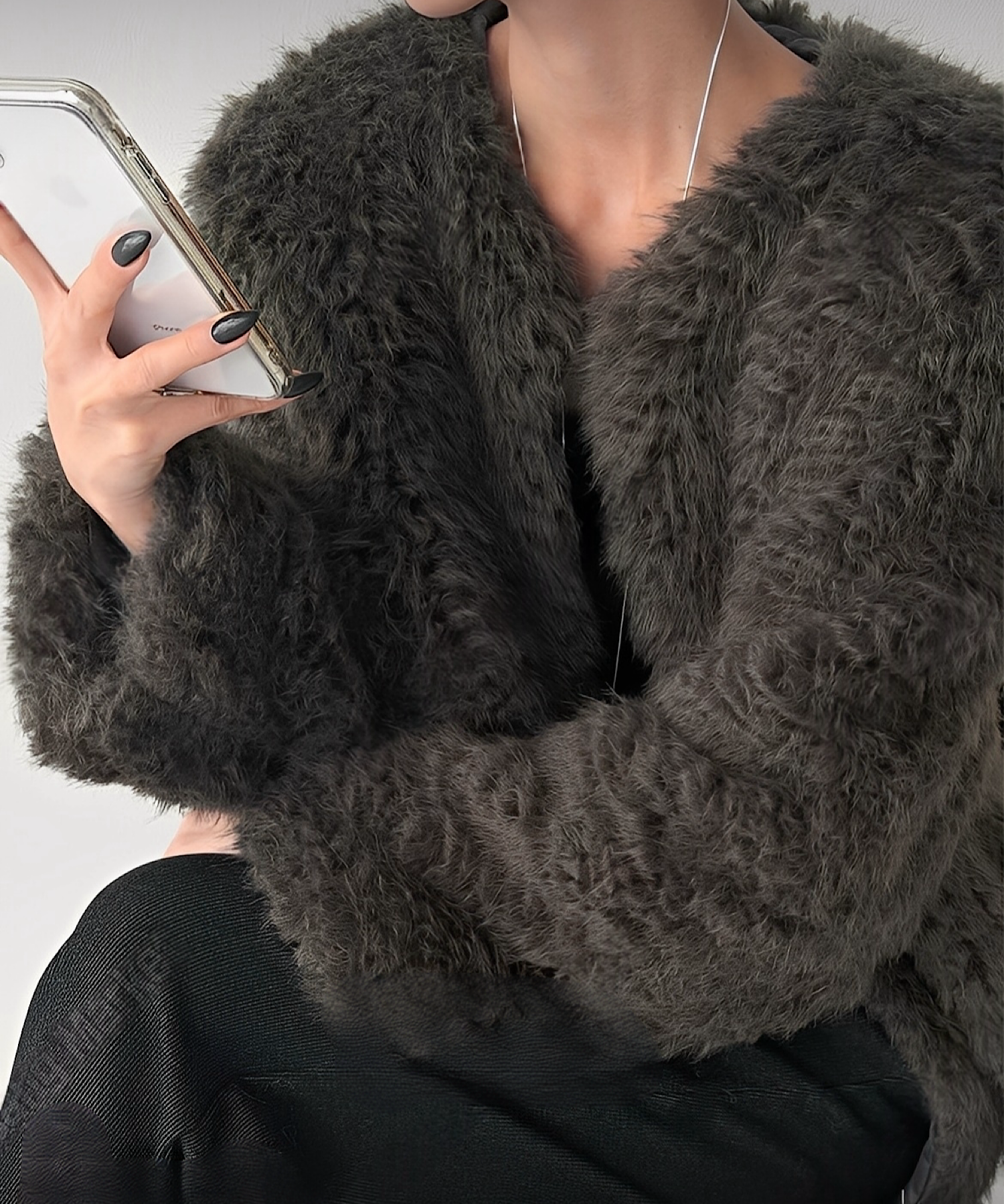 ラムタッチ エコファーショートコート