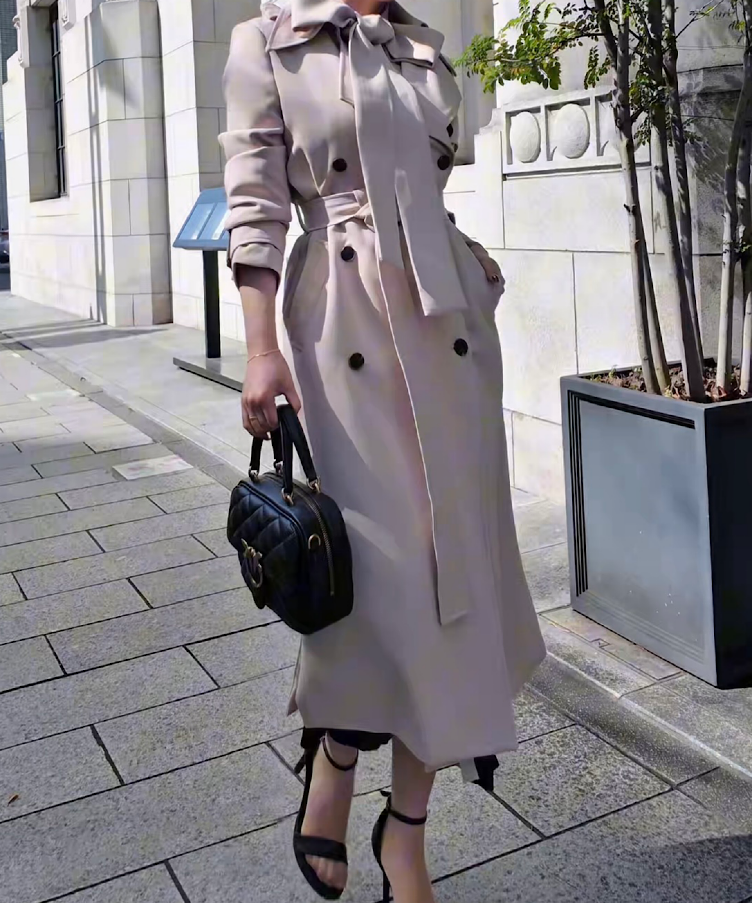 リボンタイ エポーレットトレンチコート